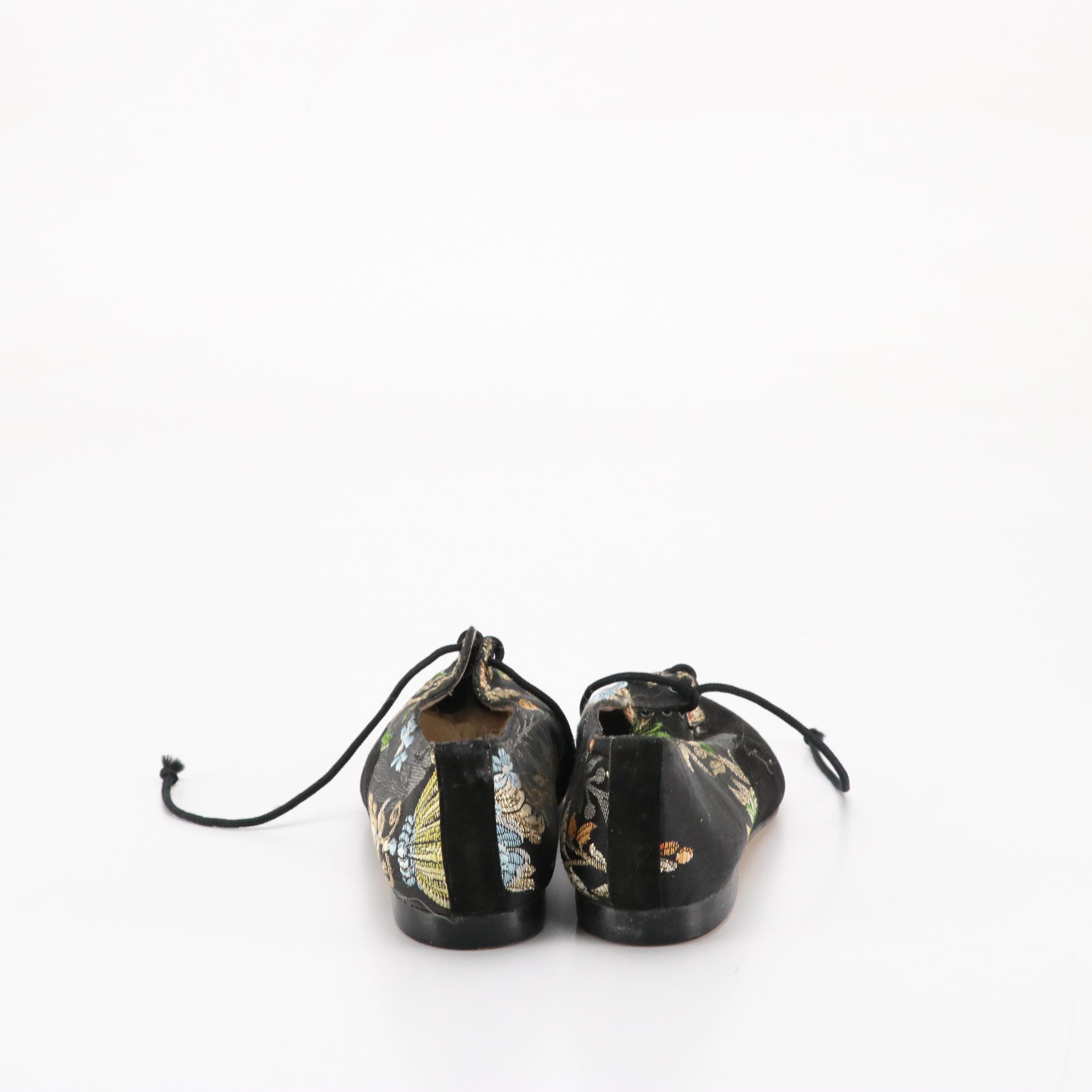 Jacques Levine Floral Lace Pumps and Willy Von Rooy Brocade and Suede Lace-Ups