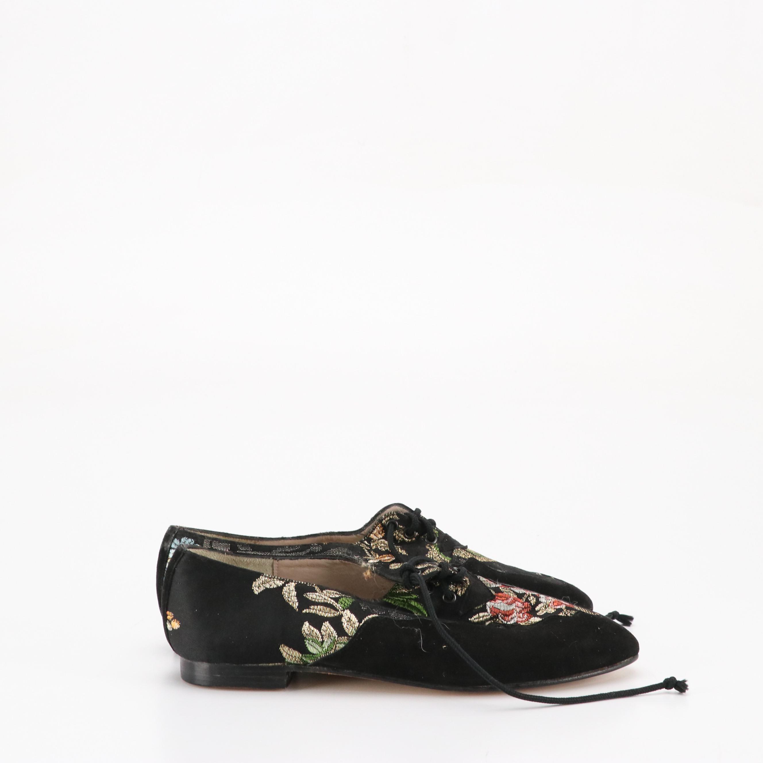 Jacques Levine Floral Lace Pumps and Willy Von Rooy Brocade and Suede Lace-Ups