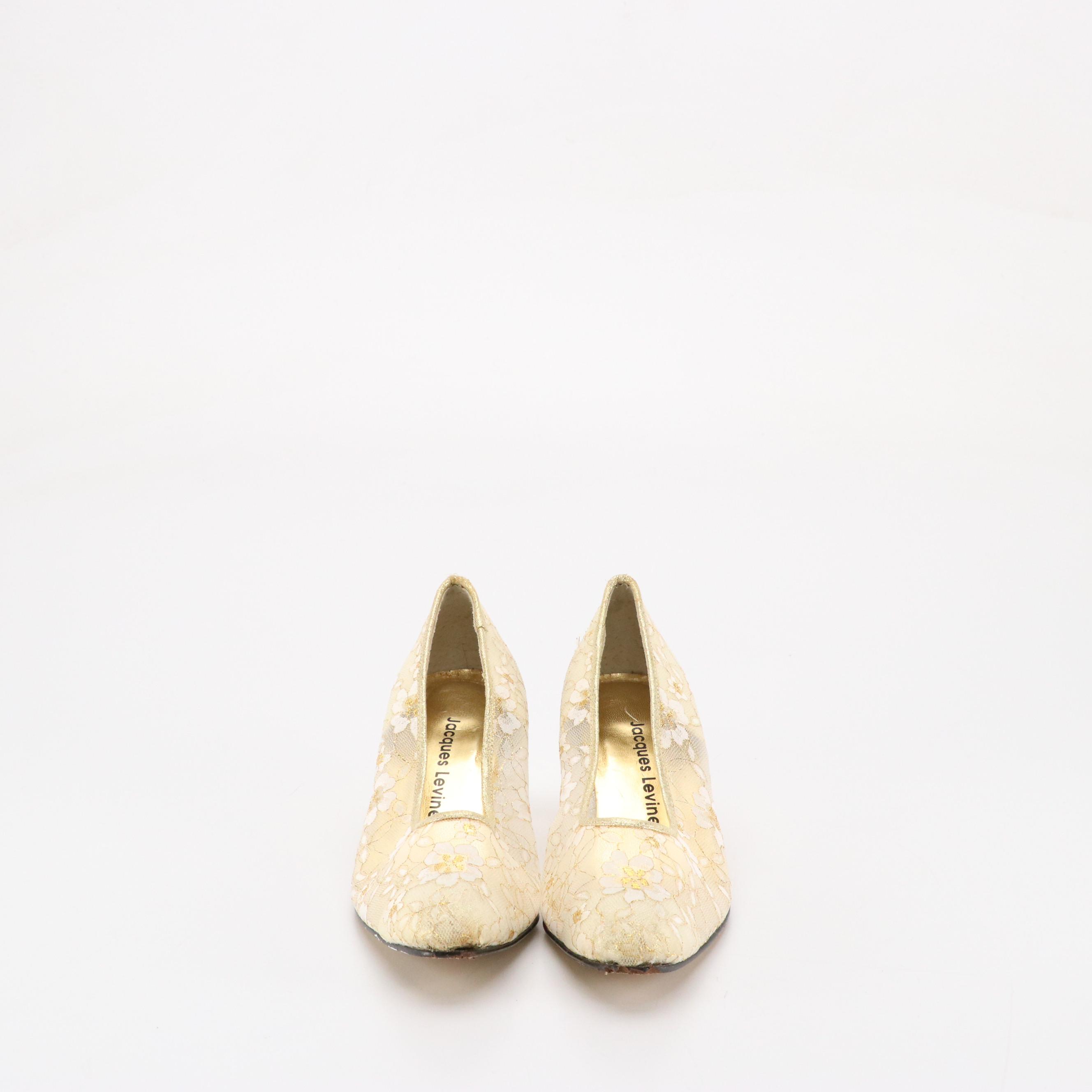 Jacques Levine Floral Lace Pumps and Willy Von Rooy Brocade and Suede Lace-Ups