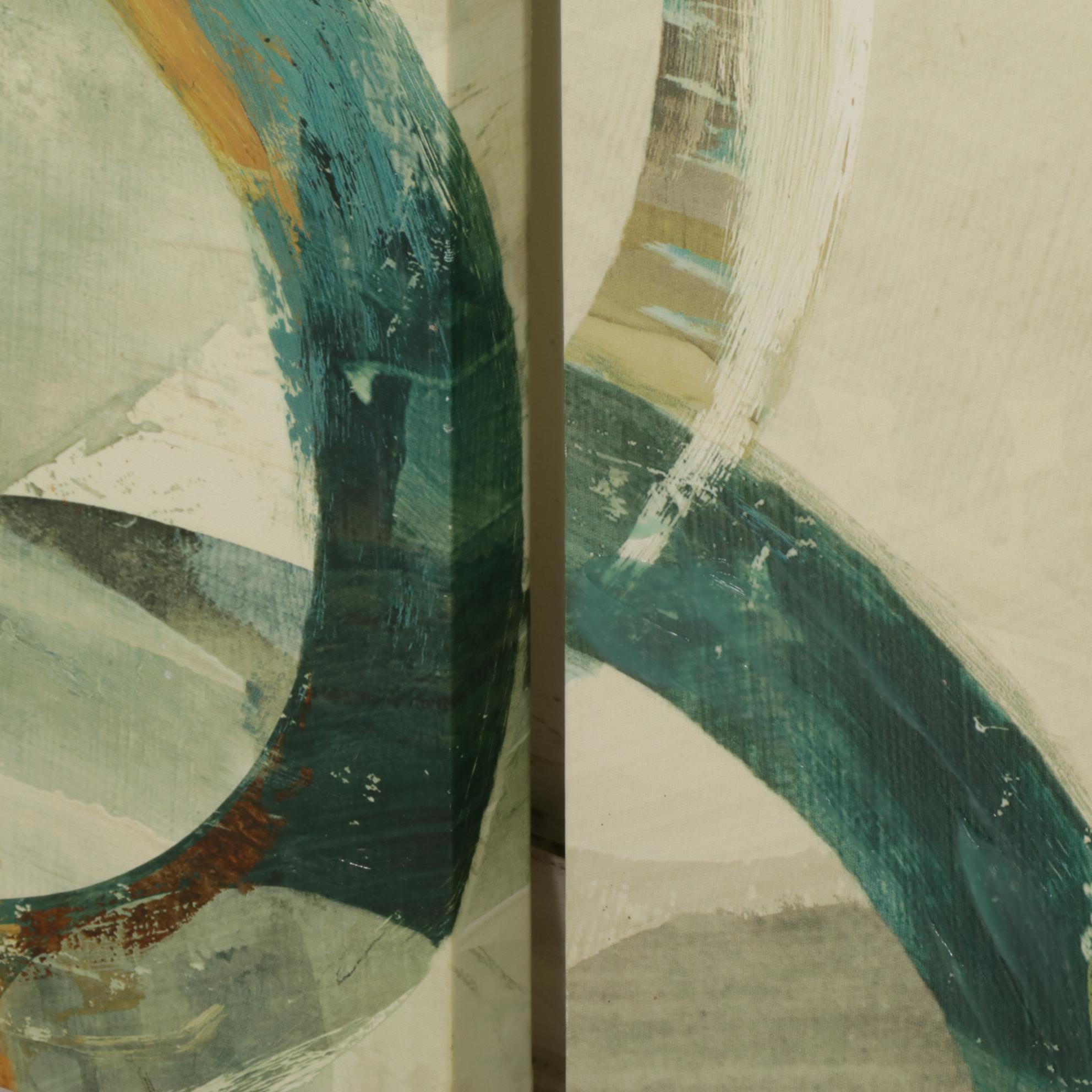 Tom Reeves "Alecto" Triptych Offset Lithographs on Canvas, Early 21st Century