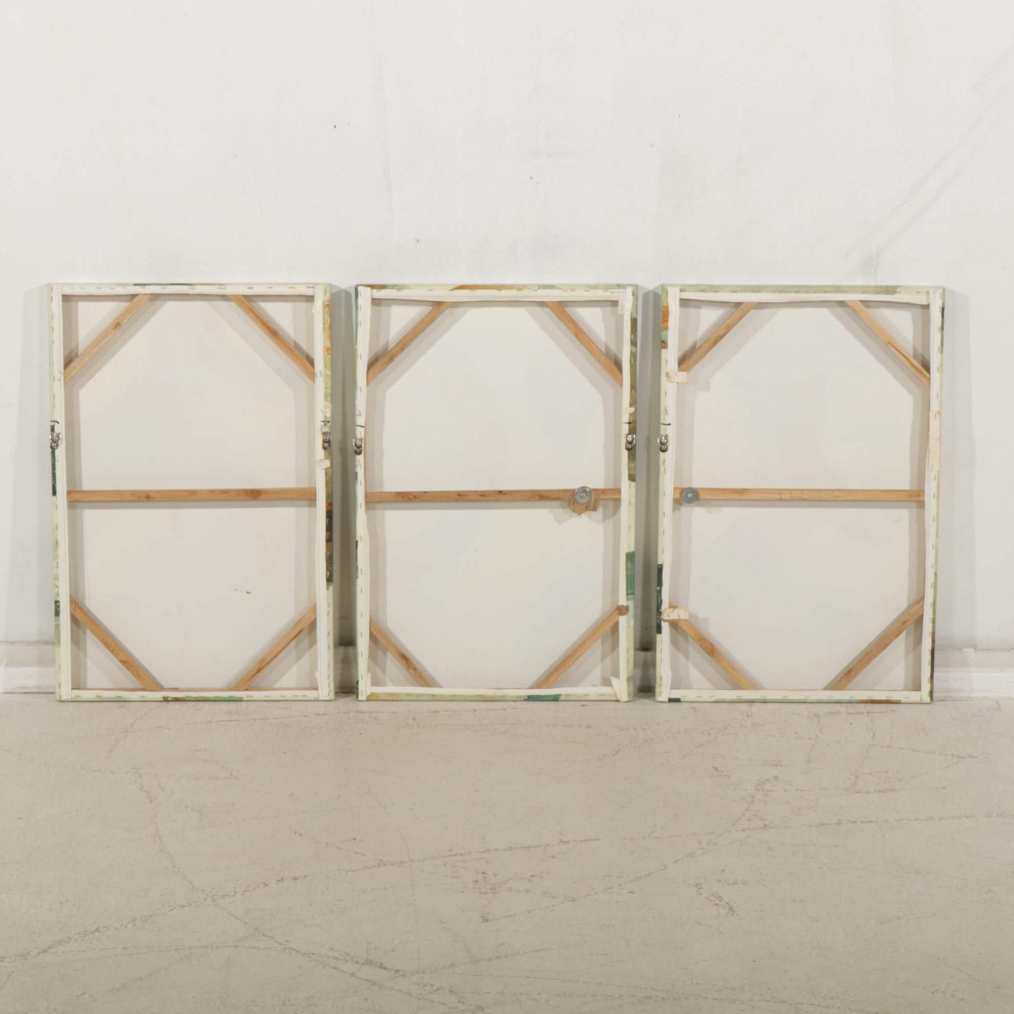 Tom Reeves "Alecto" Triptych Offset Lithographs on Canvas, Early 21st Century