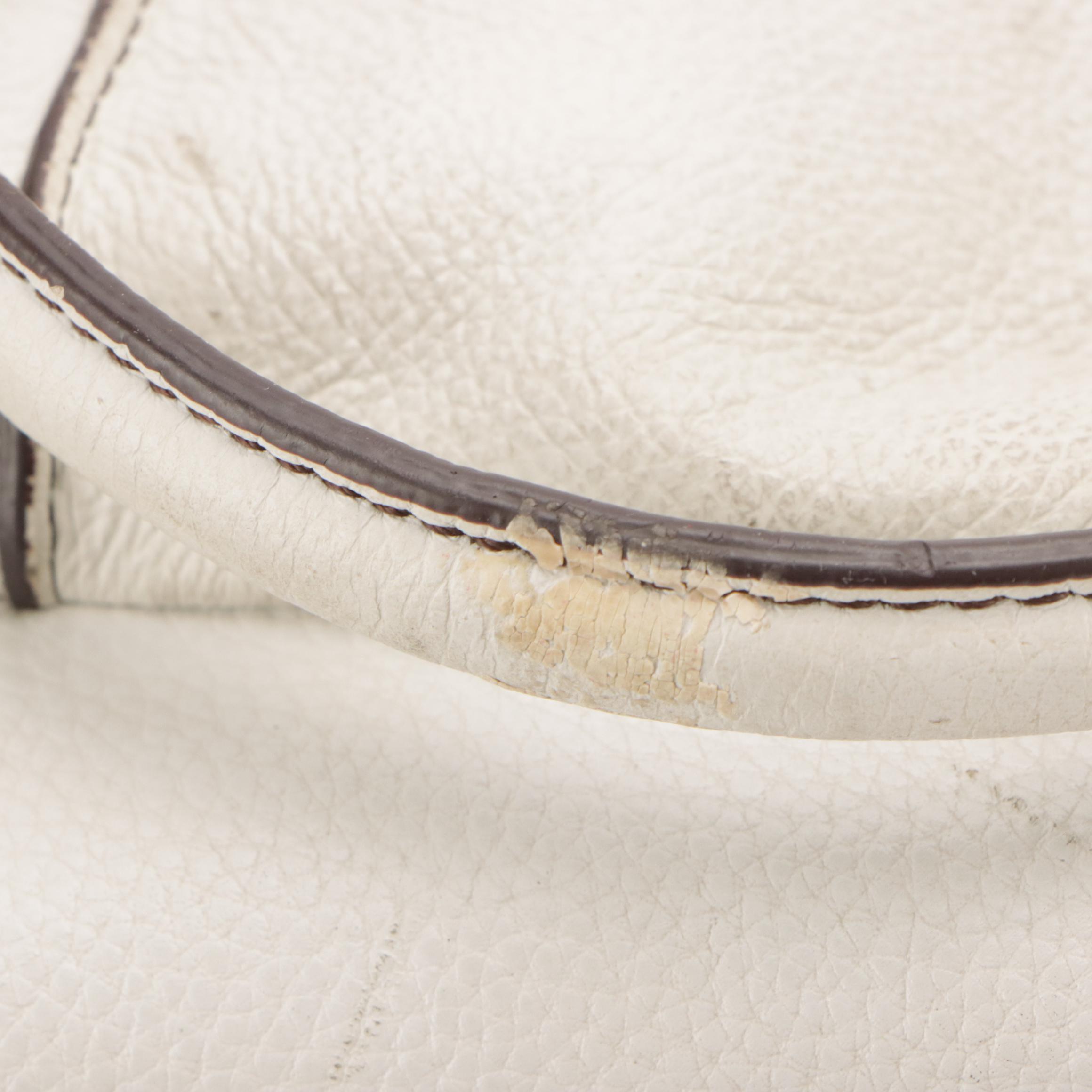 Tignanello Multi-Pocket White Leather Shoulder Bag, CHI Pink Metallic Hobo Bag