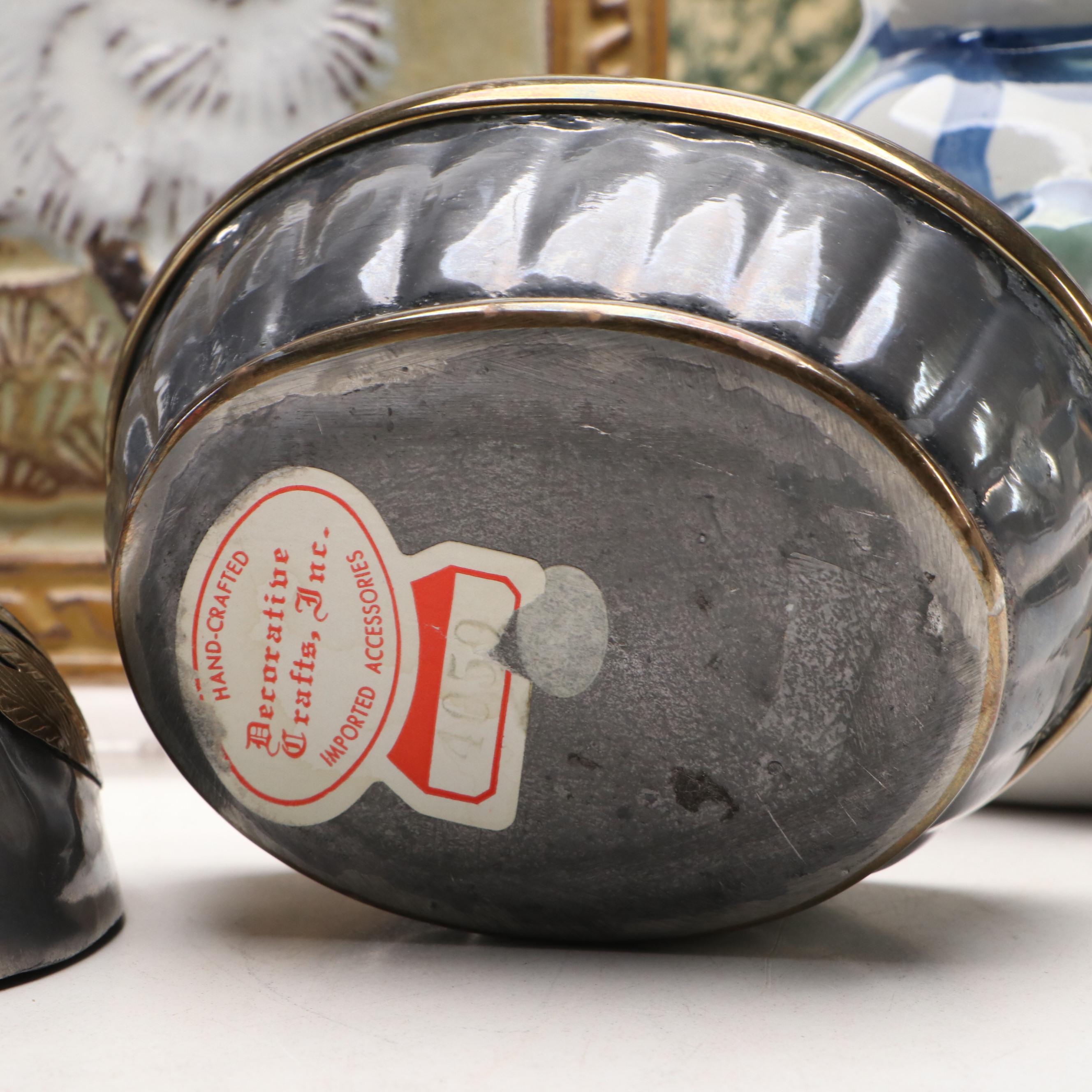 Heaven & Earth Creations Spongeware Cat, Ceramic Sheep Tile, and More Décor