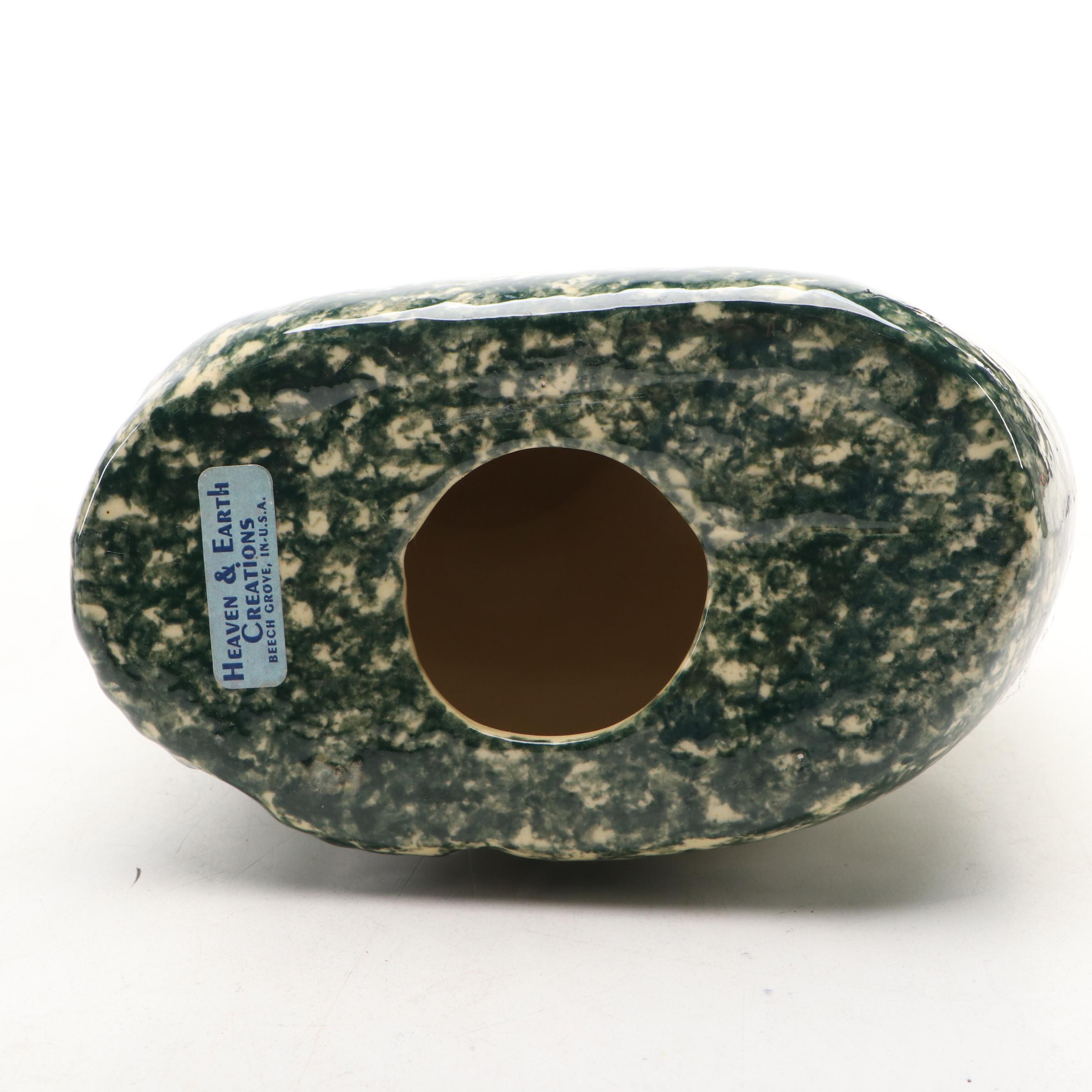 Heaven & Earth Creations Spongeware Cat, Ceramic Sheep Tile, and More Décor