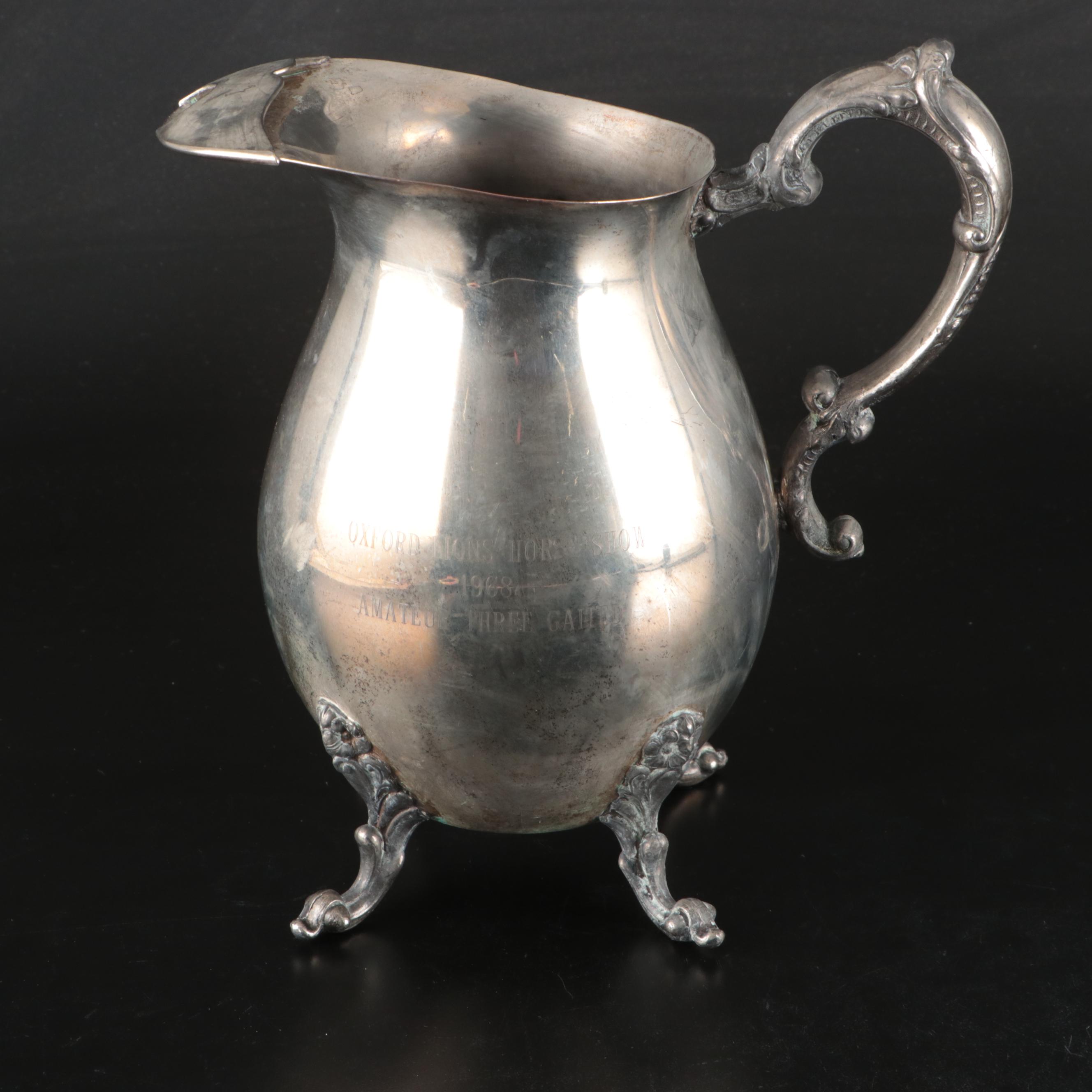 Rogers & Son "Victorian Rose" Silver Plate Tray with Silver Plate Teaware