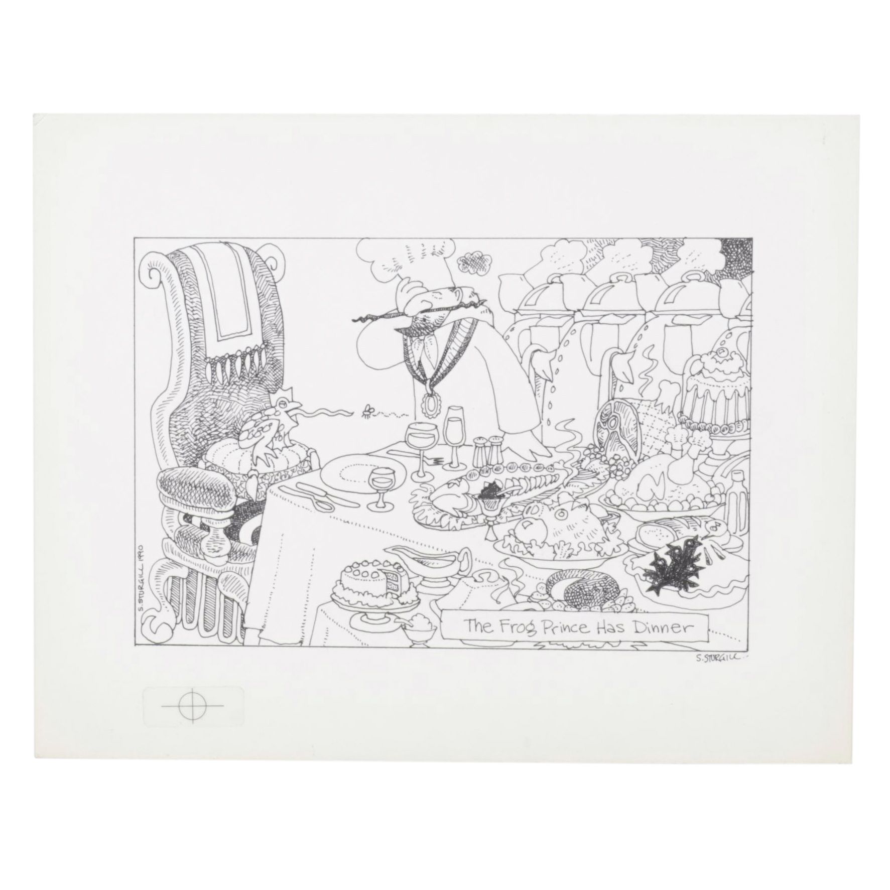 Susan Sturgill Lithograph "The Frog Prince Has Dinner," 1990