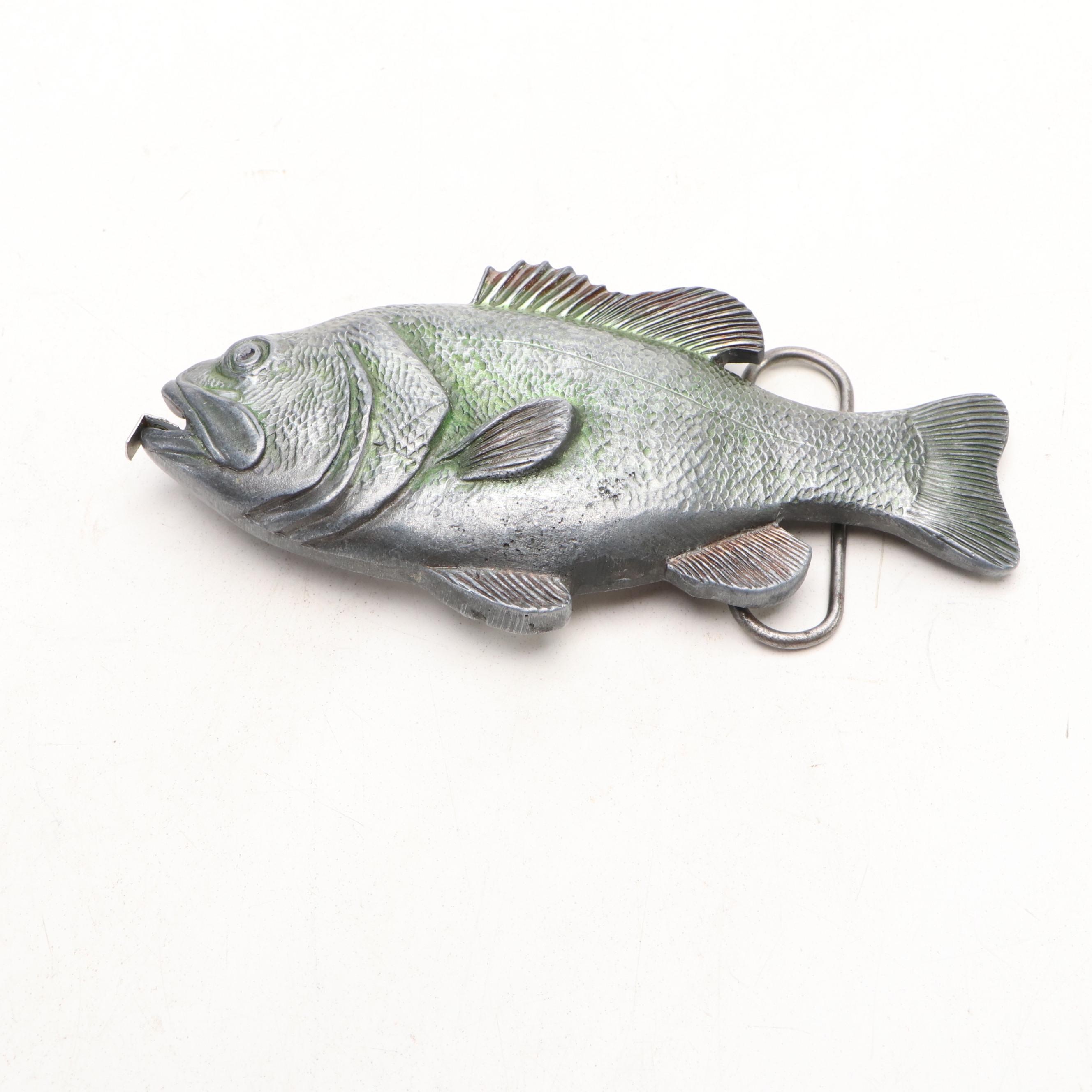 Metal Airplane Ashtray with Novelty Fish Metal Tape Measure