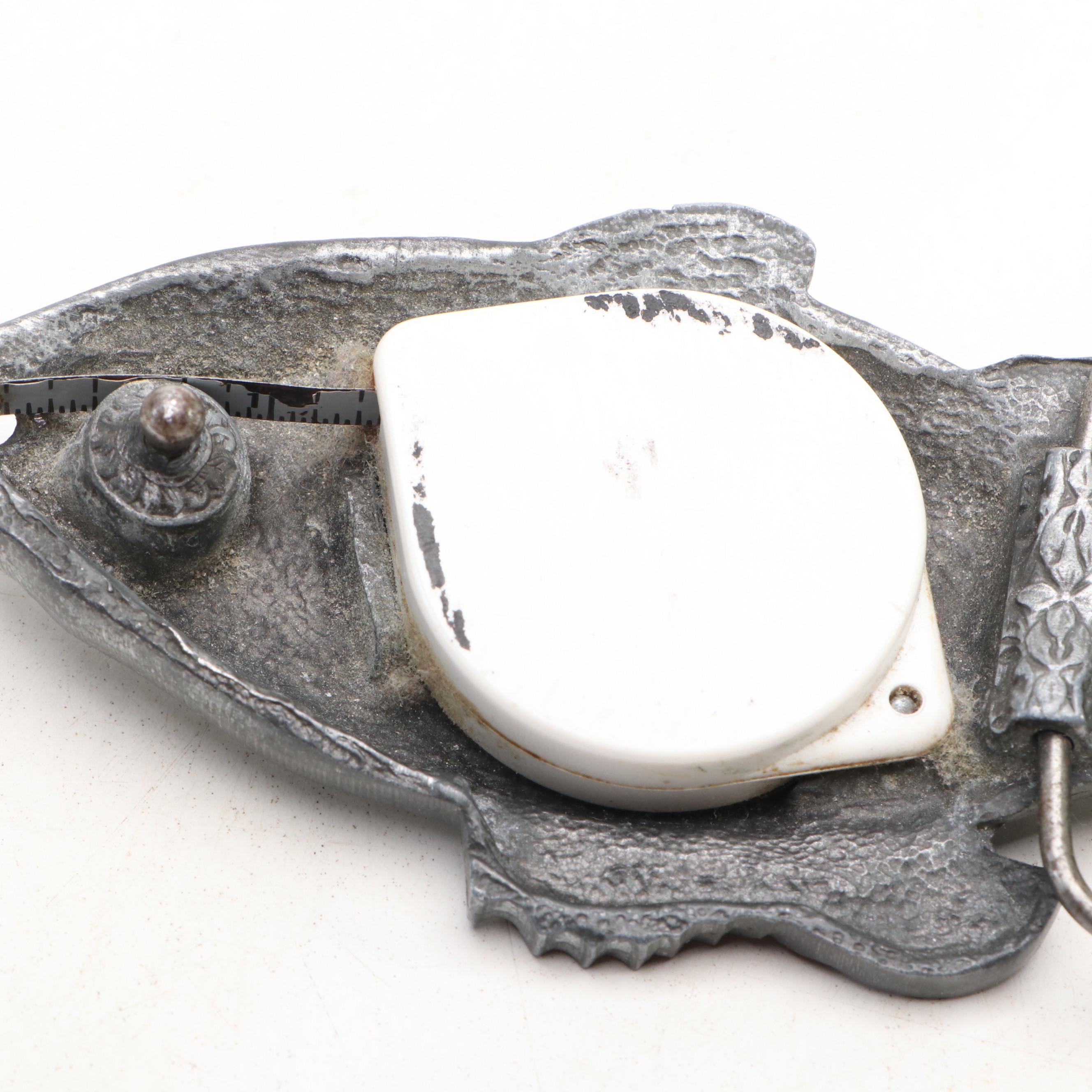 Metal Airplane Ashtray with Novelty Fish Metal Tape Measure