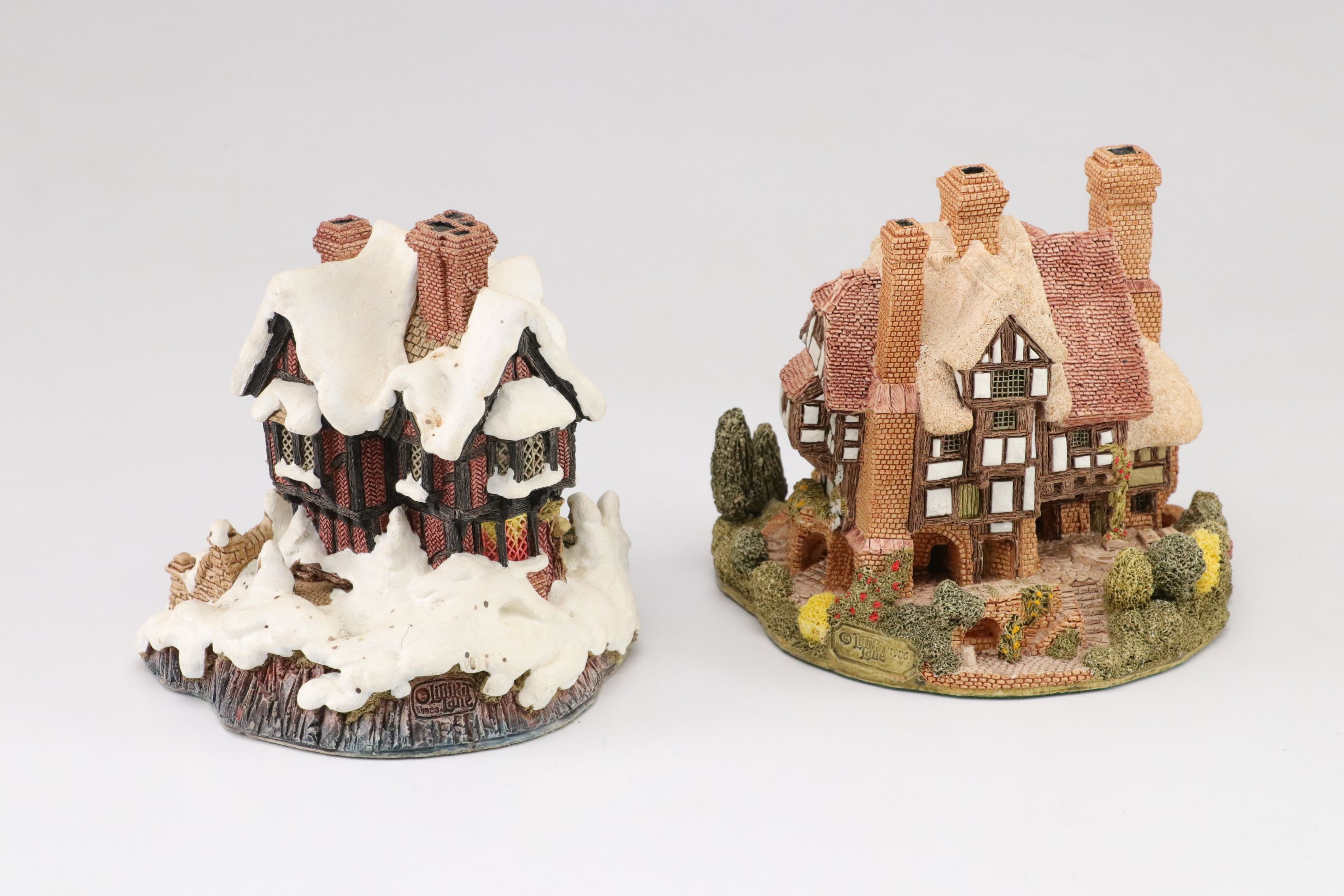 Lilliput Lane "Honeysuckle Cottage" and More Resin Village Shop Figurines, 1990s