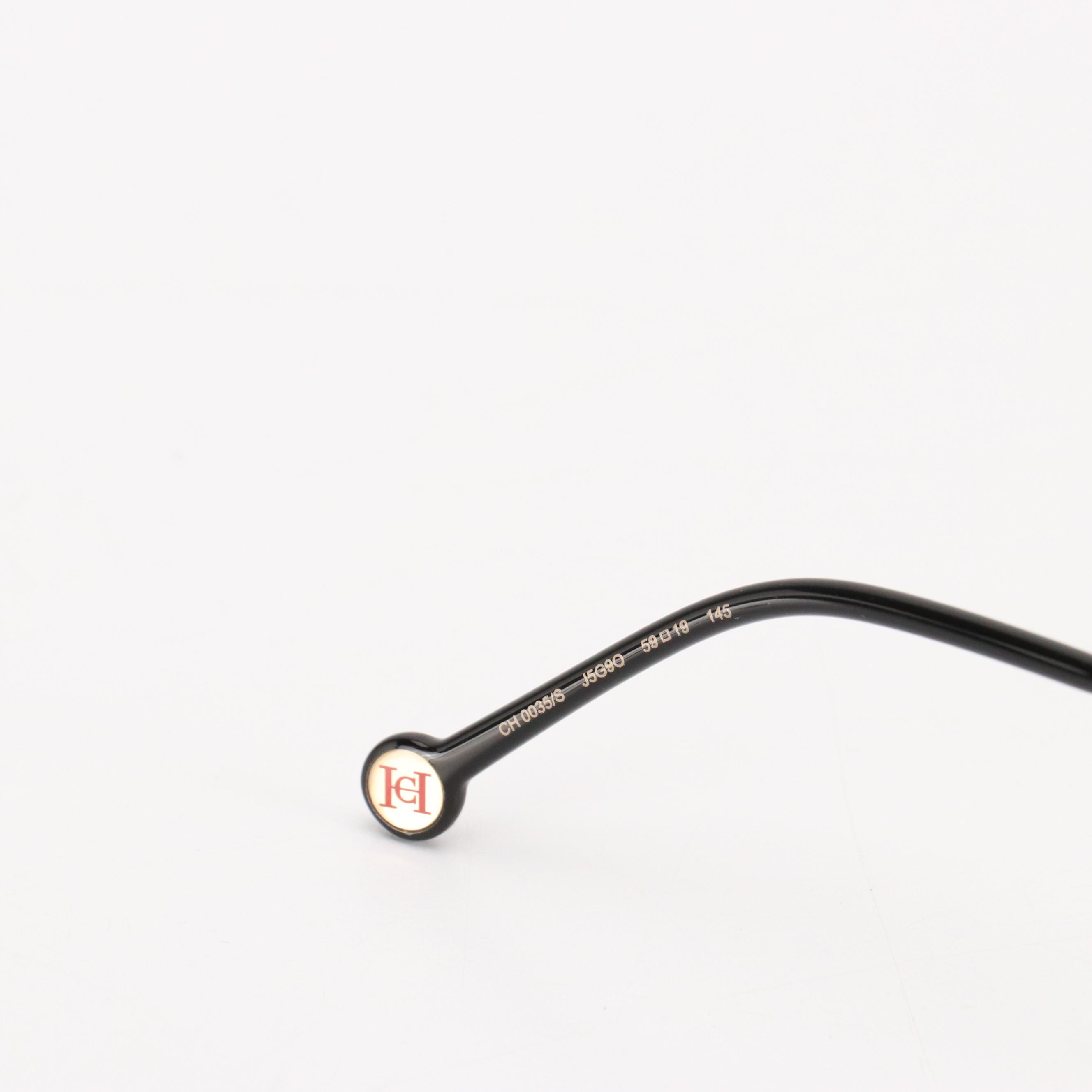 Carolina Herrera Black and White Accented Oversize Square Sunglasses W/ Case