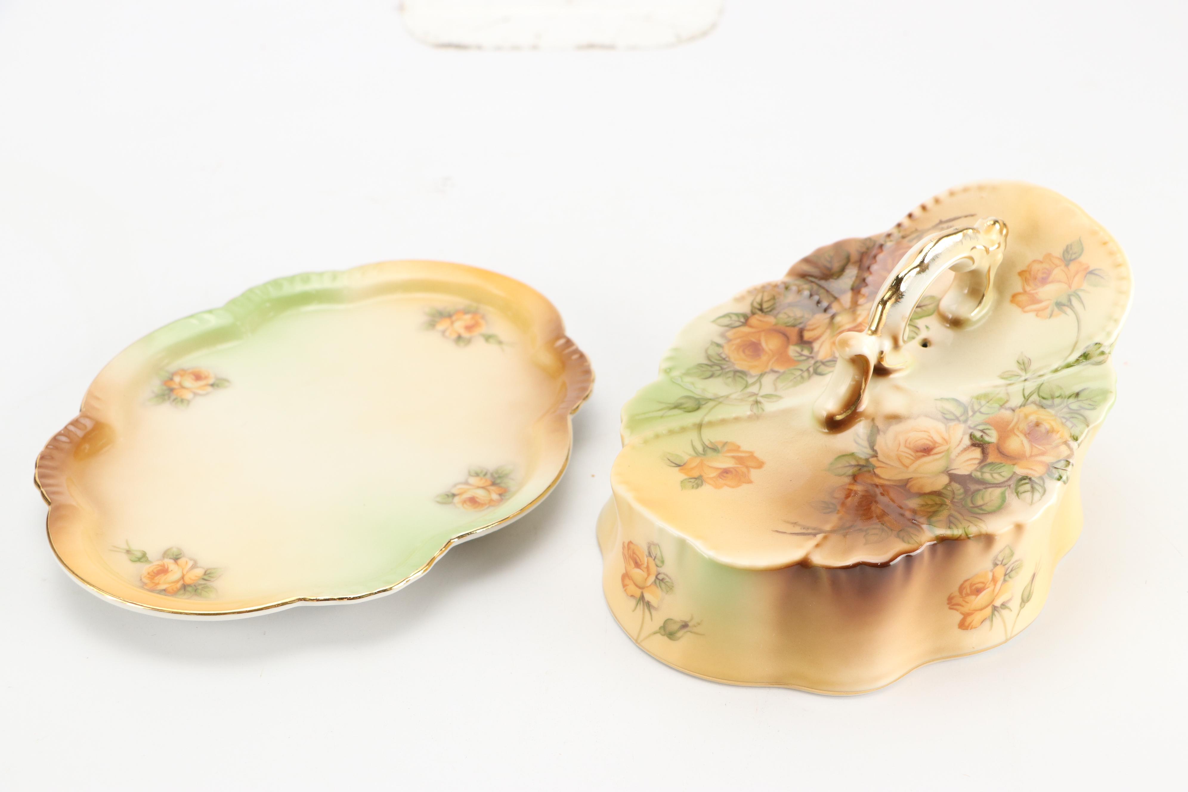 Nippon and Other Porcelain Ewers with Other Porcelain Table Accessories