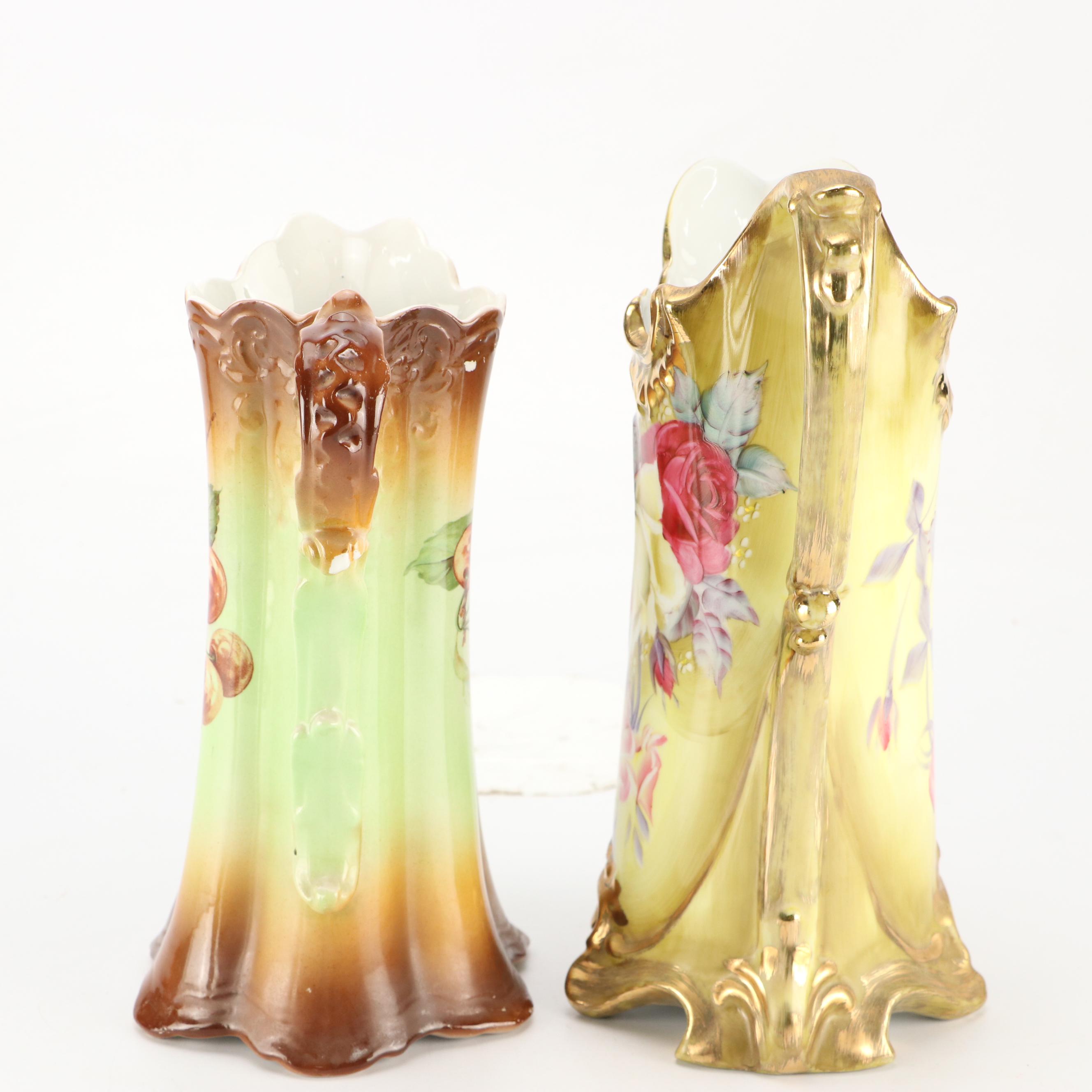 Nippon and Other Porcelain Ewers with Other Porcelain Table Accessories