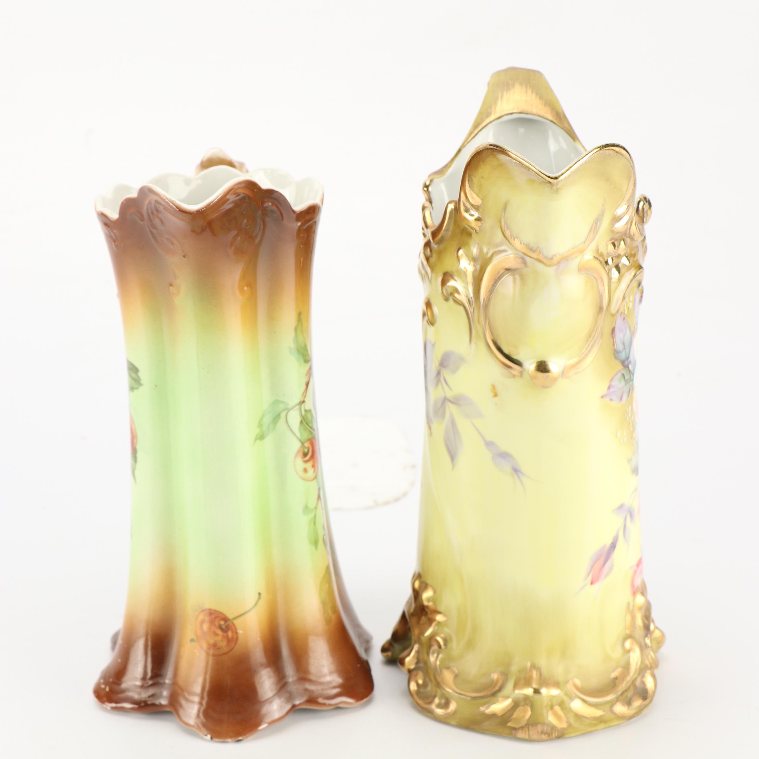 Nippon and Other Porcelain Ewers with Other Porcelain Table Accessories