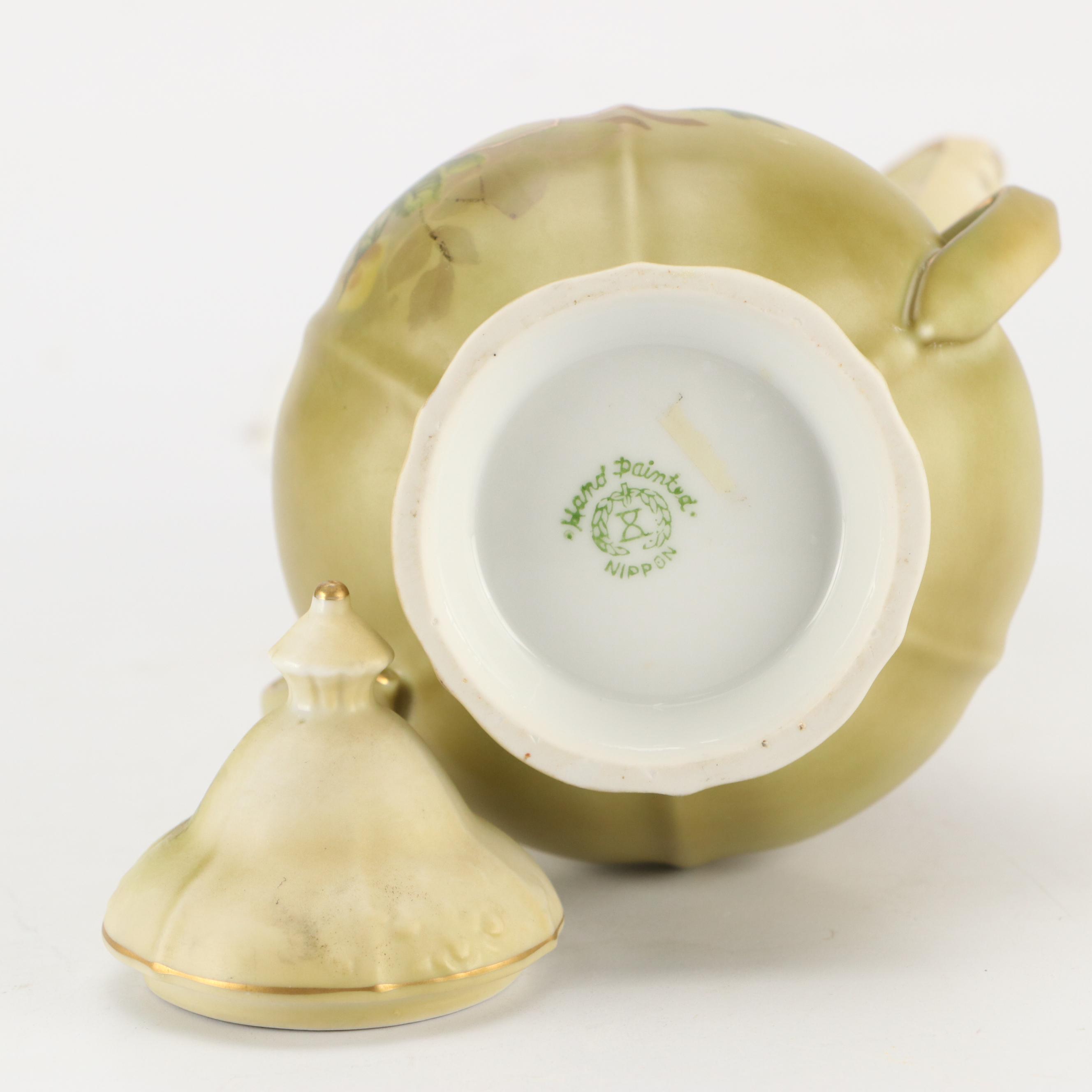 Nippon and Other Porcelain Ewers with Other Porcelain Table Accessories