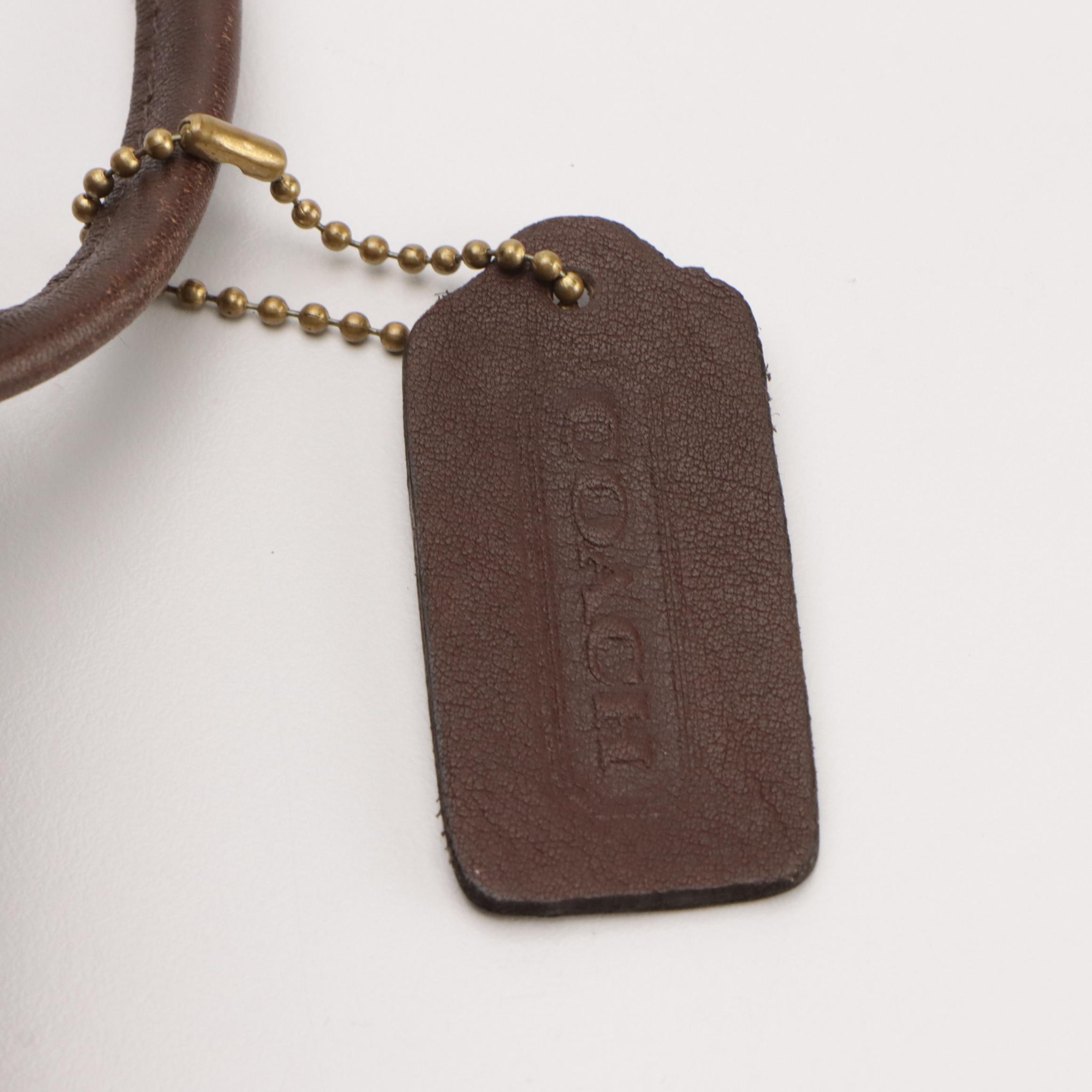 Coach Compact Pouch Crossbody Bag in Chocolate Brown Glove-Tanned Leather