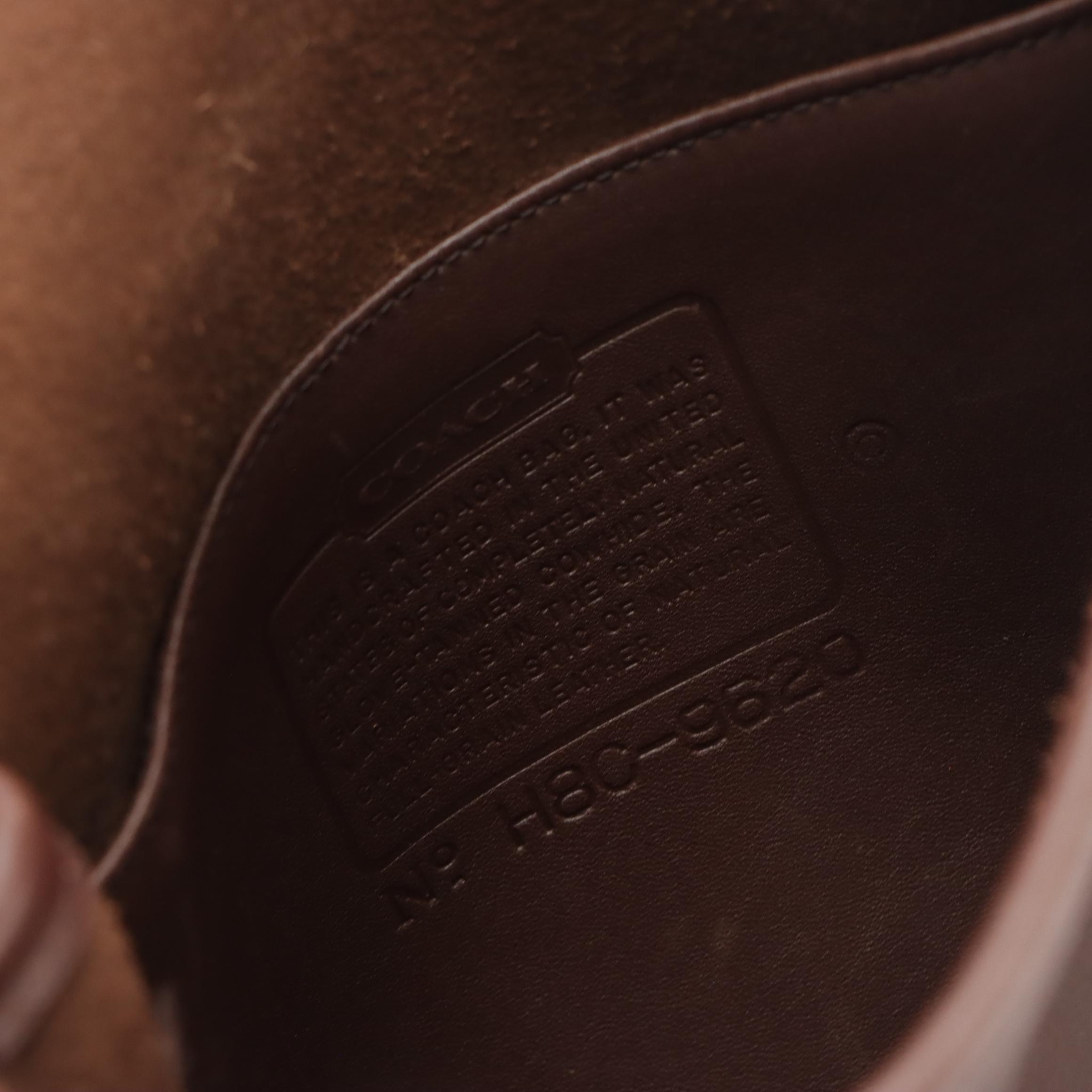 Coach Compact Pouch Crossbody Bag in Chocolate Brown Glove-Tanned Leather