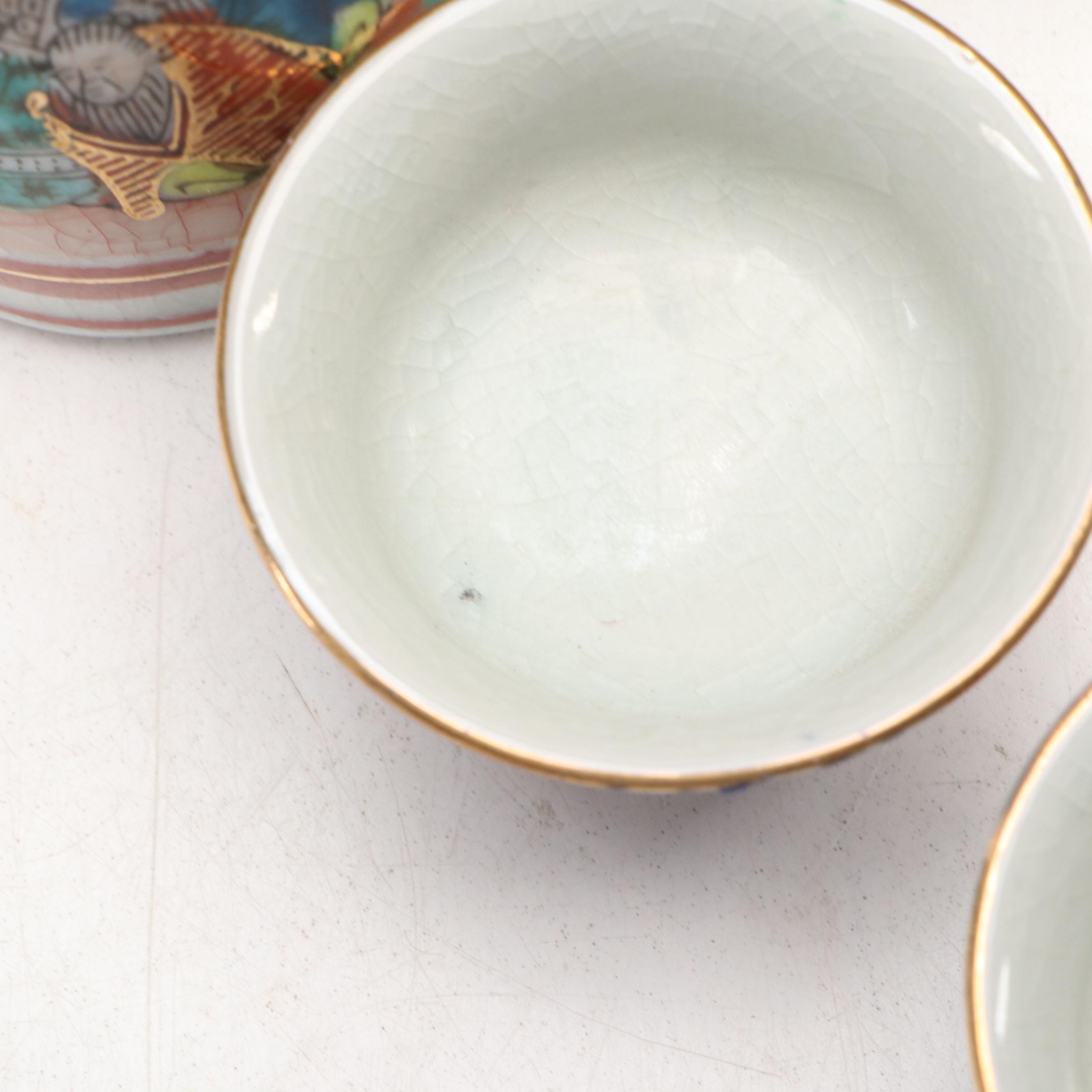 Japanese Porcelain Sake Set, Chinese Porcelain Vase, and More Table Décor