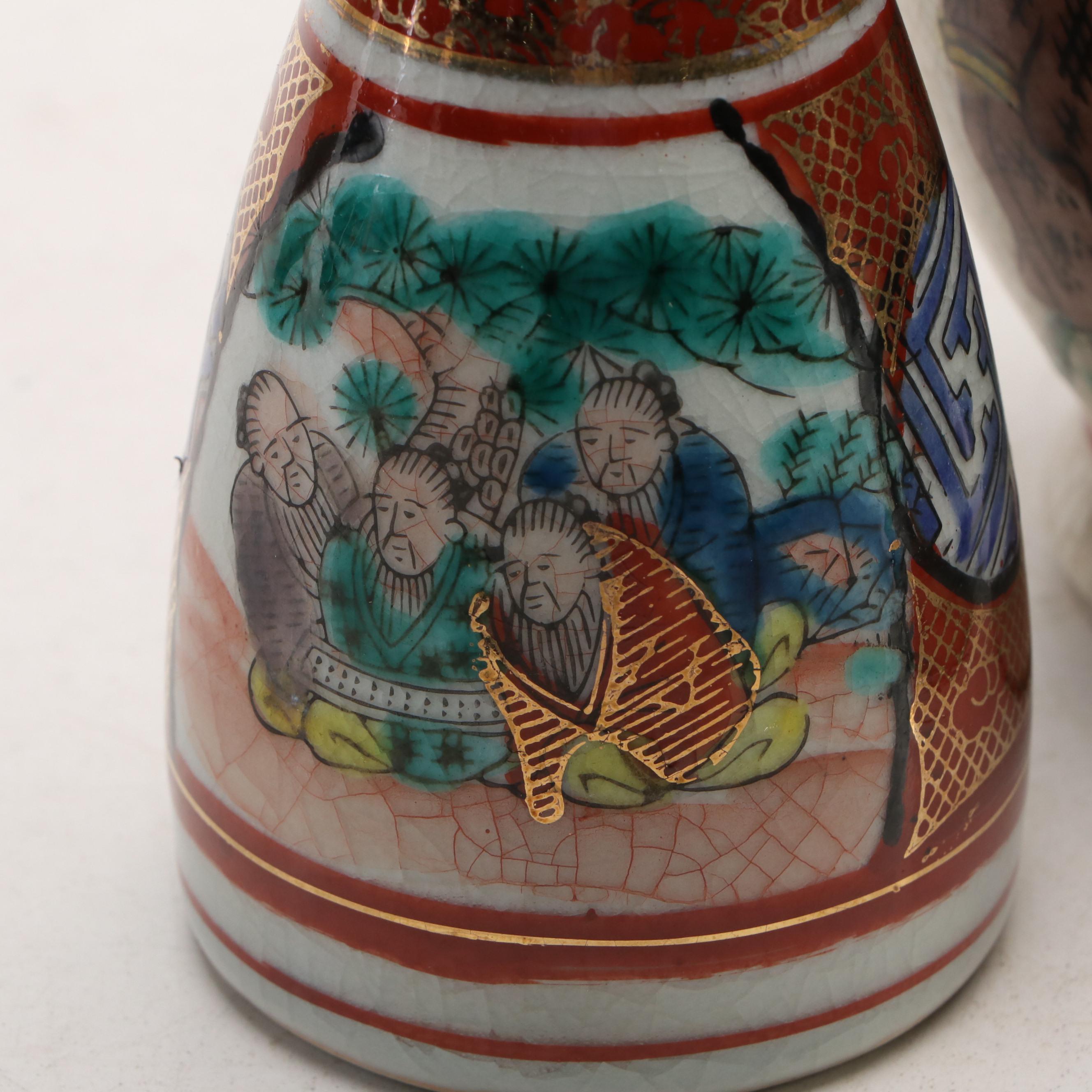 Japanese Porcelain Sake Set, Chinese Porcelain Vase, and More Table Décor