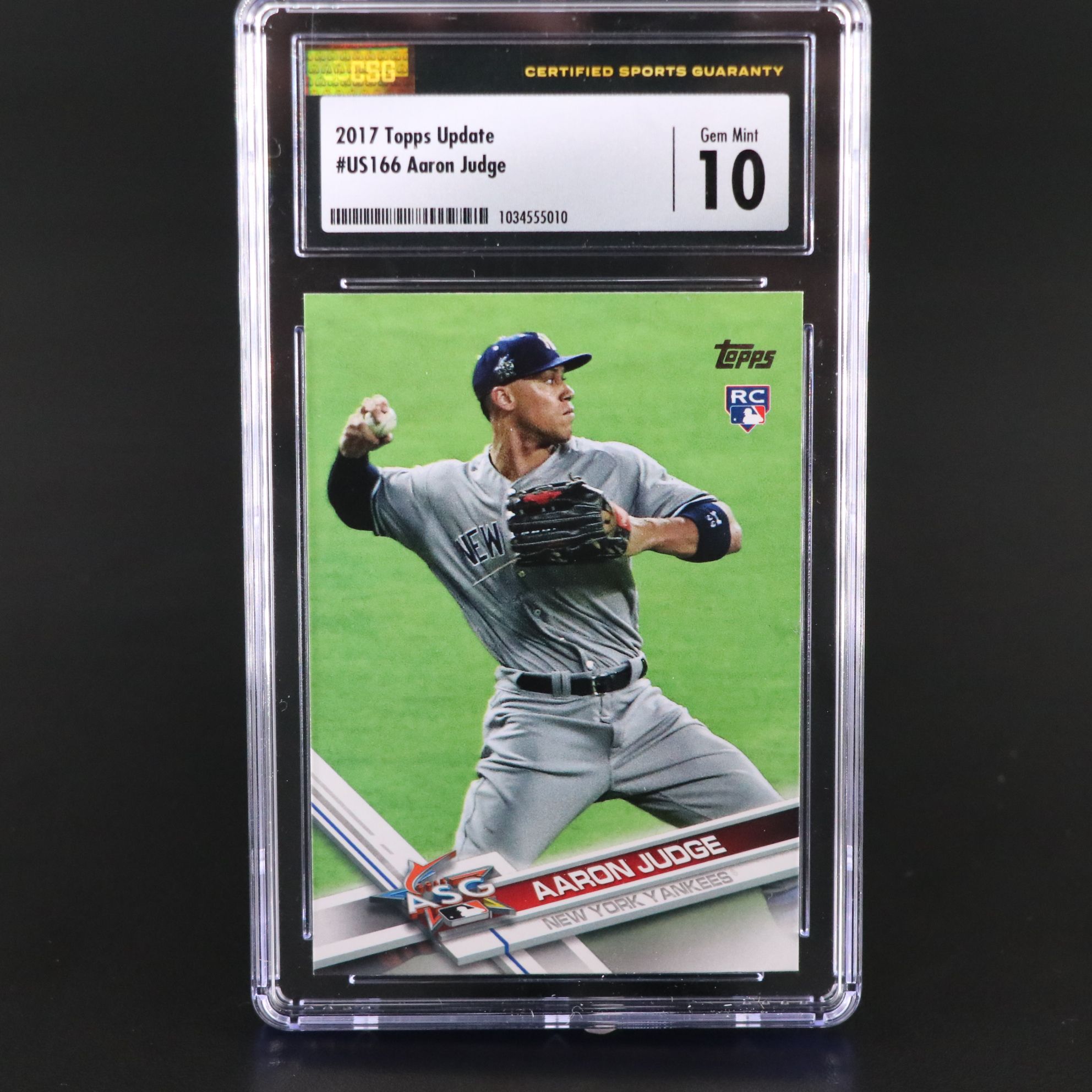 2017 Topps Update Aaron Judge New York Yankees Rookie Card Graded CSG 10