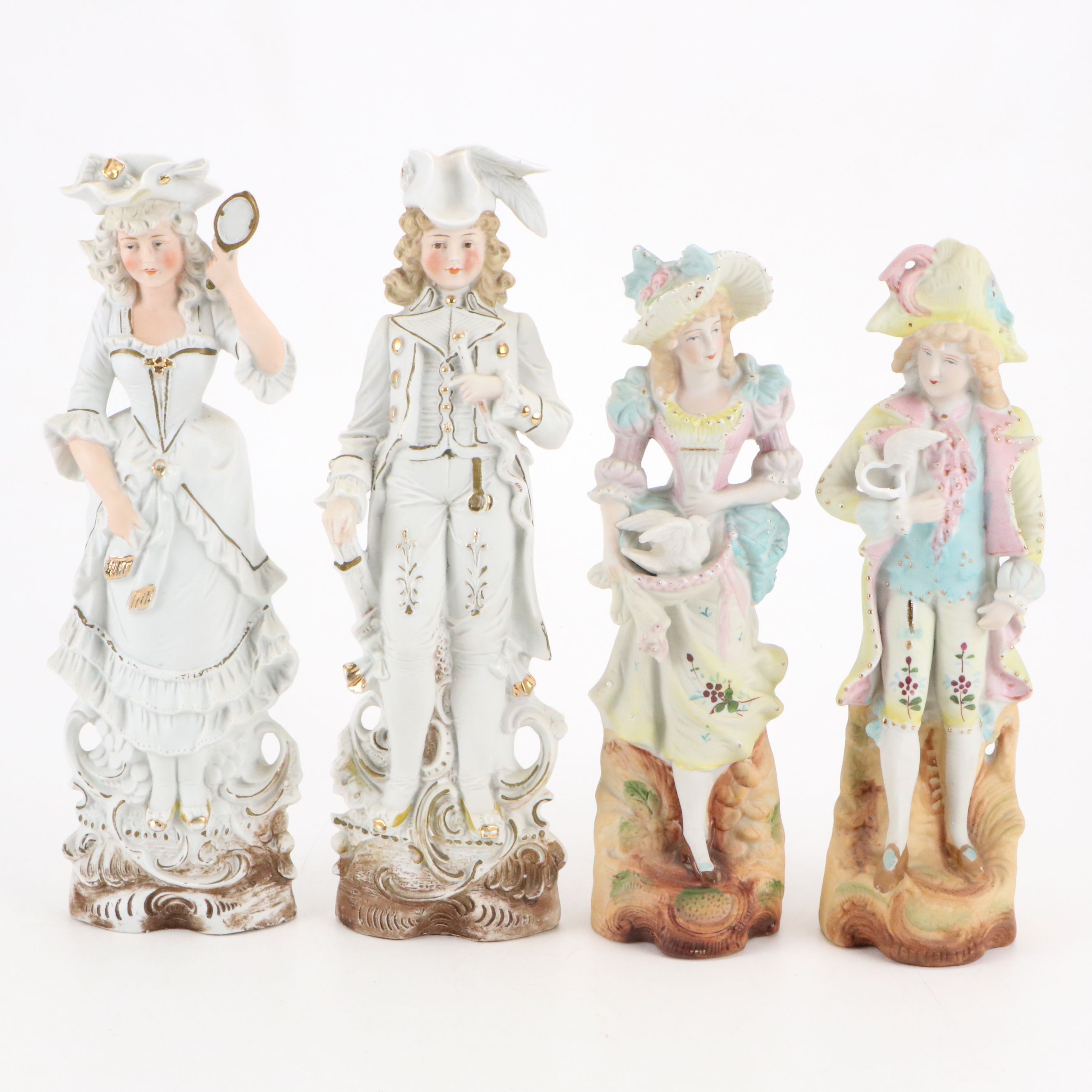 Pair of Victorian Gebruder Heubach with Other Japanese Figural Pairs