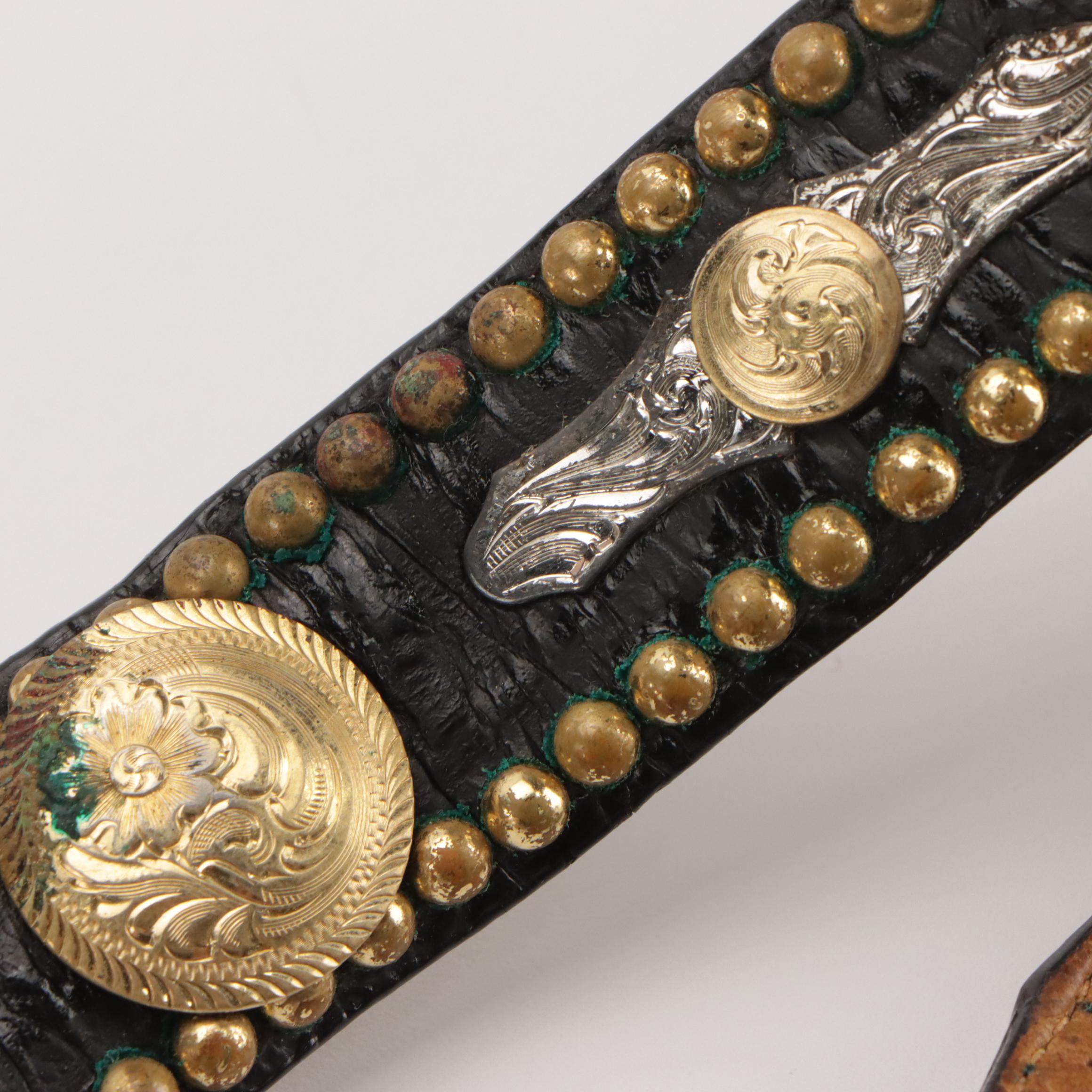 Nocona and More Tooled/Embellished Western Style Belts, Other Metal Belts