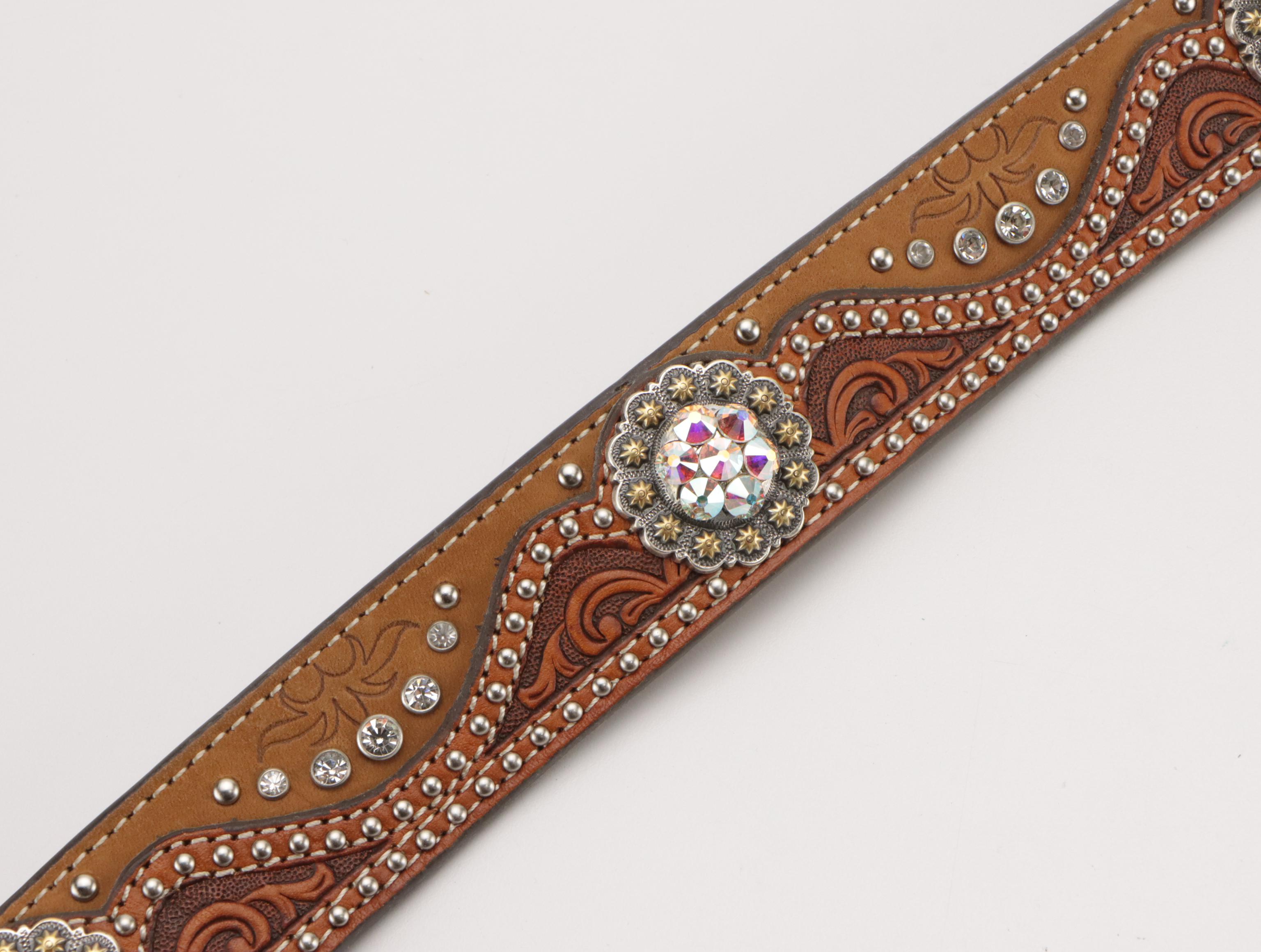 Nocona and More Tooled/Embellished Western Style Belts, Other Metal Belts