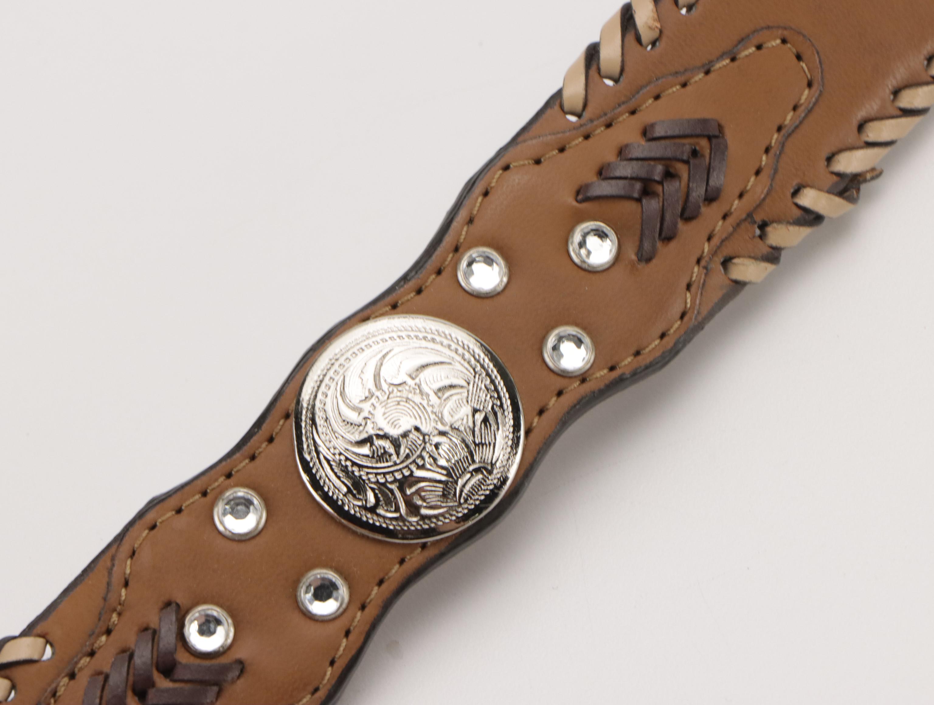 Nocona and More Tooled/Embellished Western Style Belts, Other Metal Belts