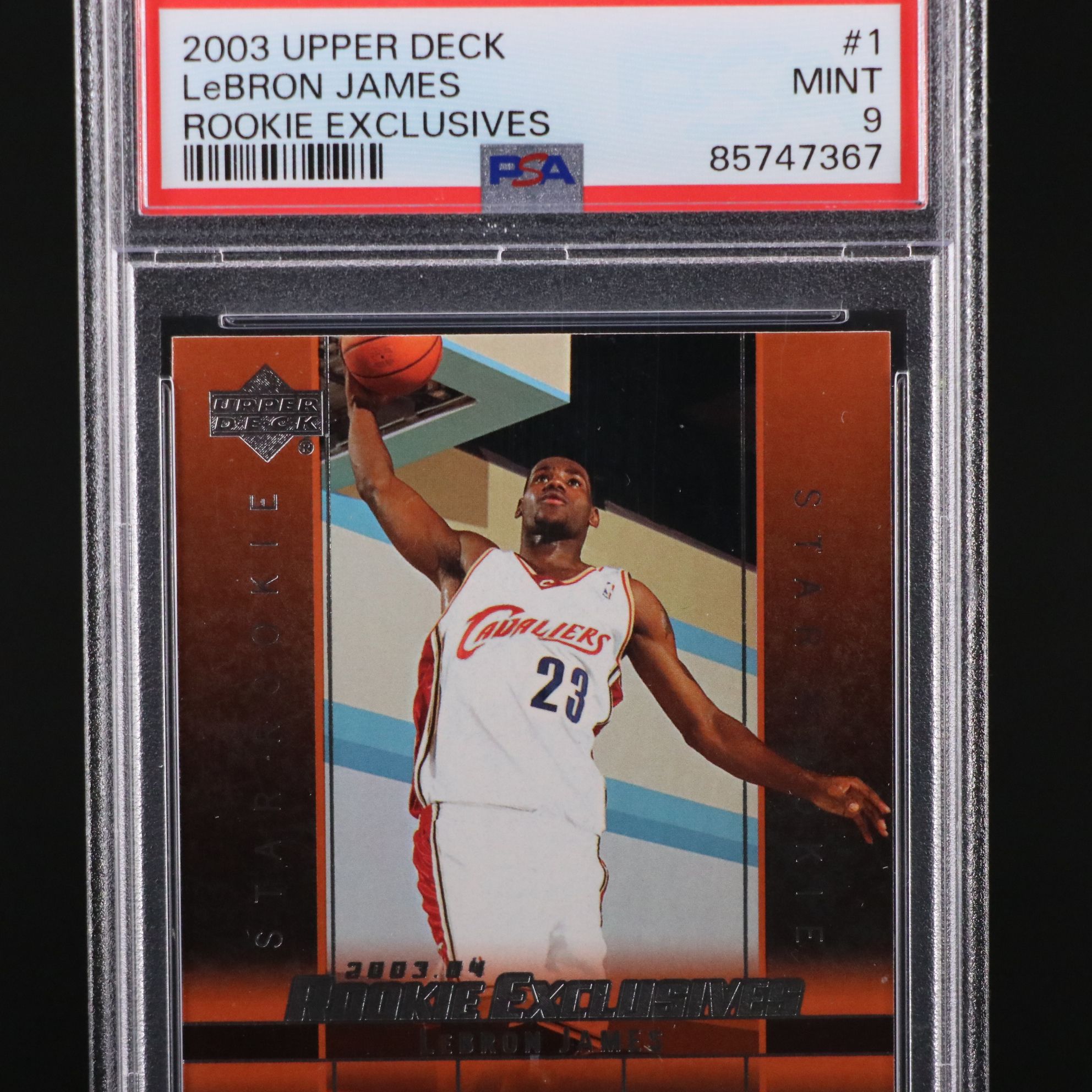 2003 Upper Deck LeBron James Rookie Exclusives Basketball Card Graded PSA 9