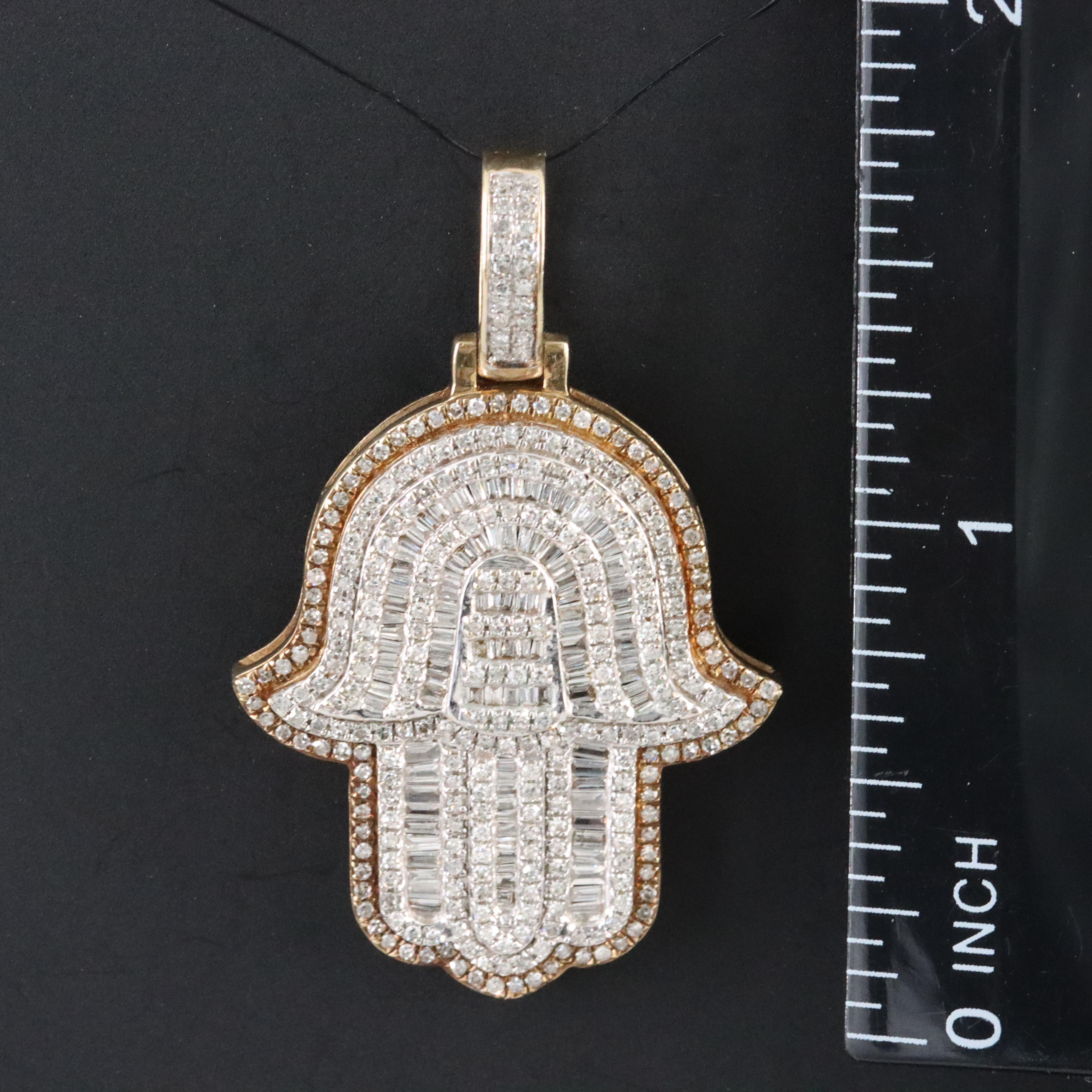 10K 1.25 CTW Diamond Hamsa Pendant