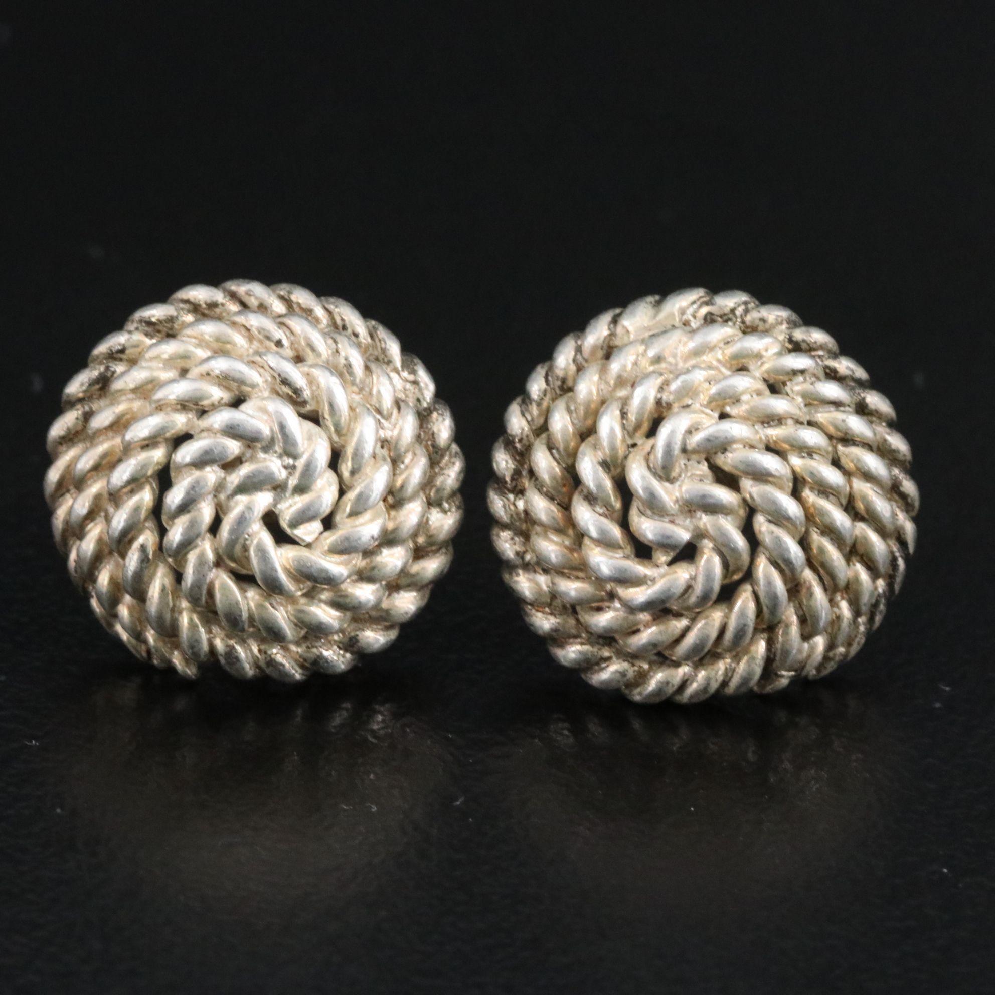 Tiffany & Co. Sterling Coiled Rope Stud Earrings