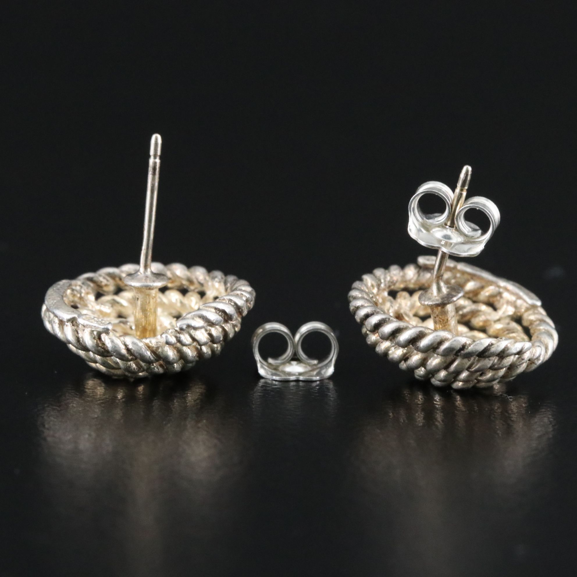 Tiffany & Co. Sterling Coiled Rope Stud Earrings