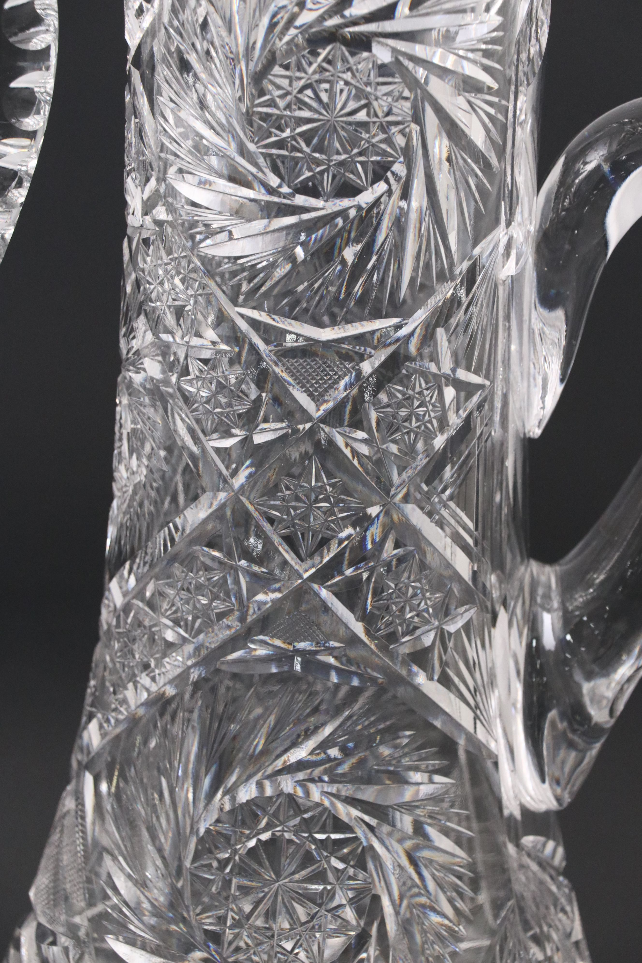 American Brilliant Style Cut Glass Champagne and Other Pitchers