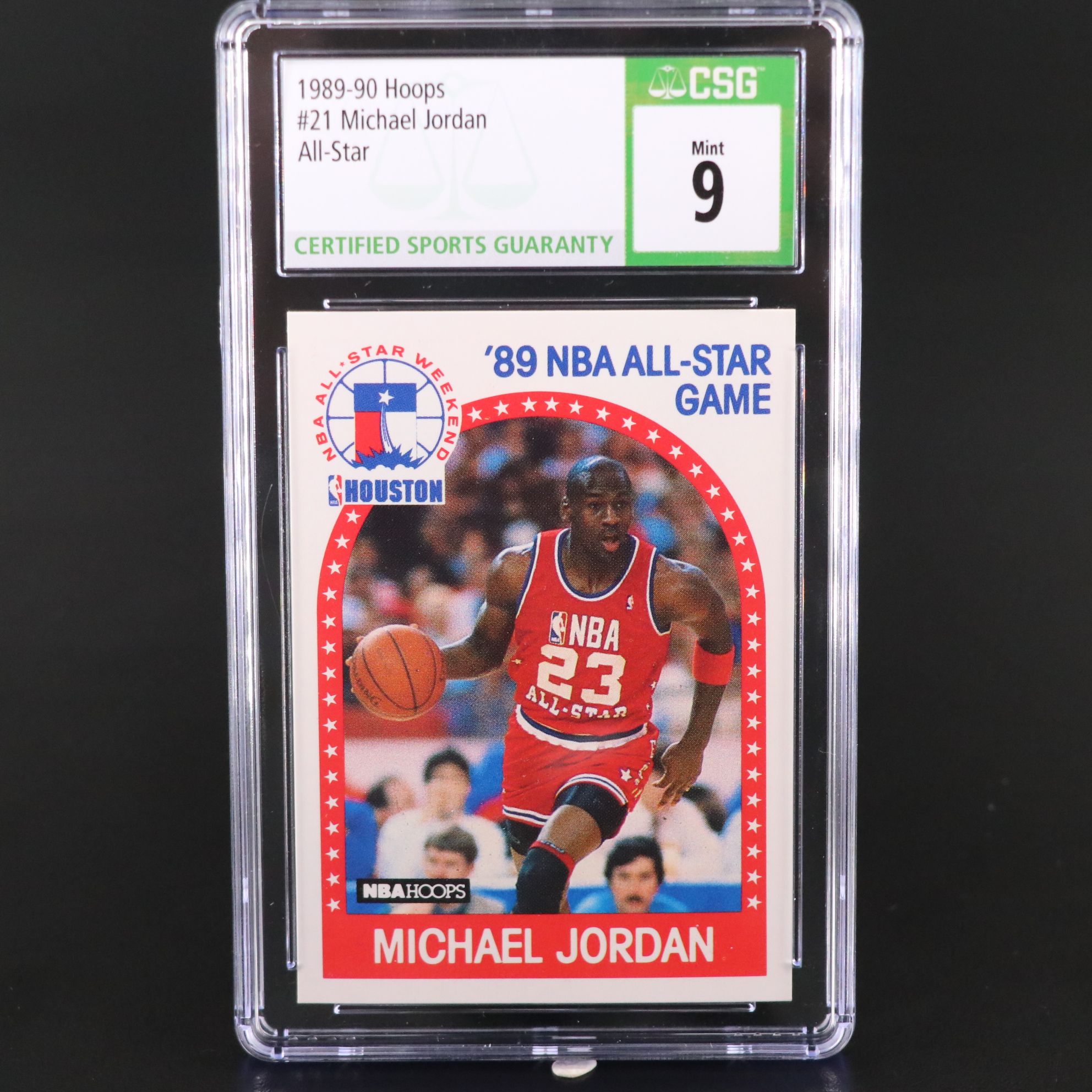 1989-90 NBA Hoops Michael Jordan Chicago Bulls All-Star Card Graded CSG 9