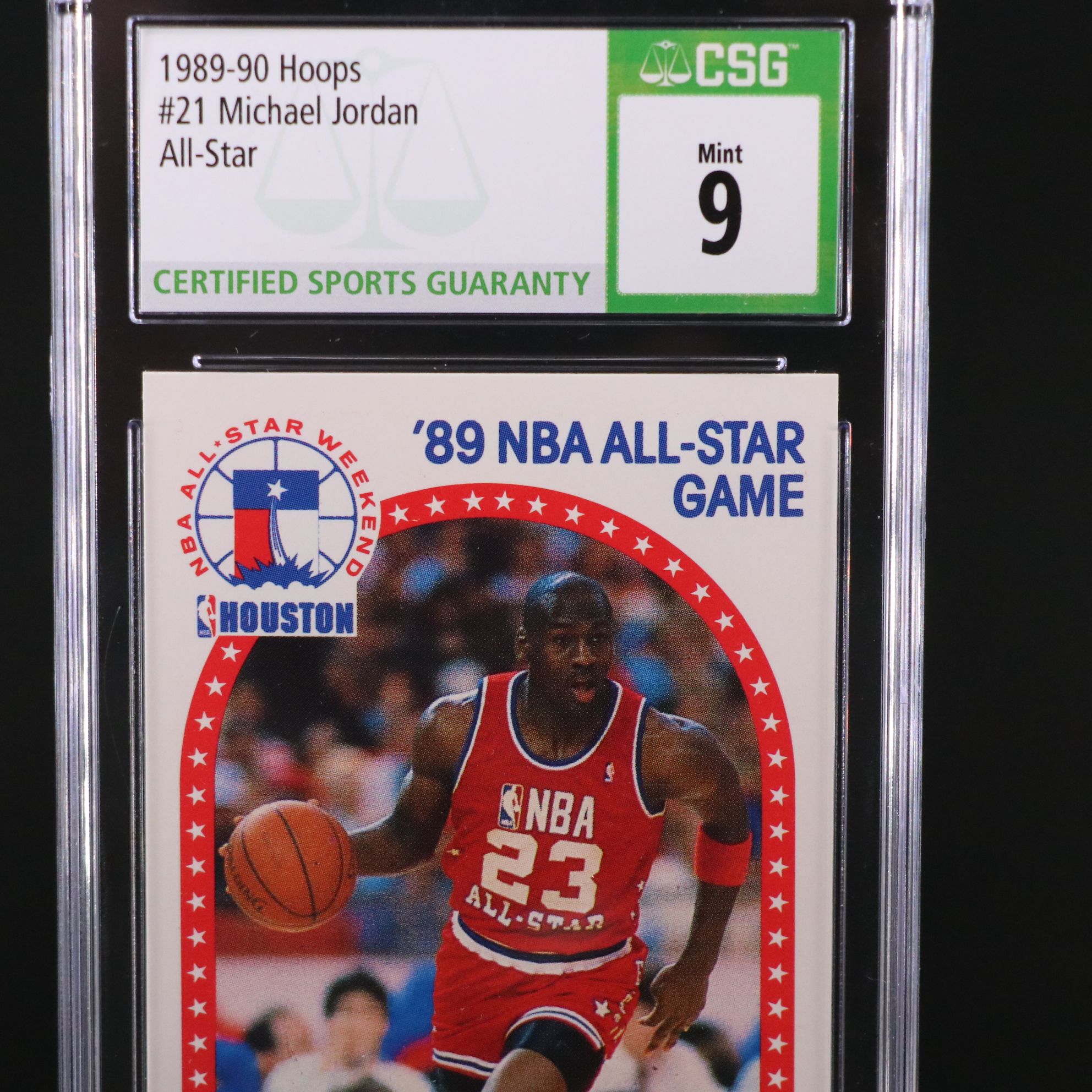 1989-90 NBA Hoops Michael Jordan Chicago Bulls All-Star Card Graded CSG 9