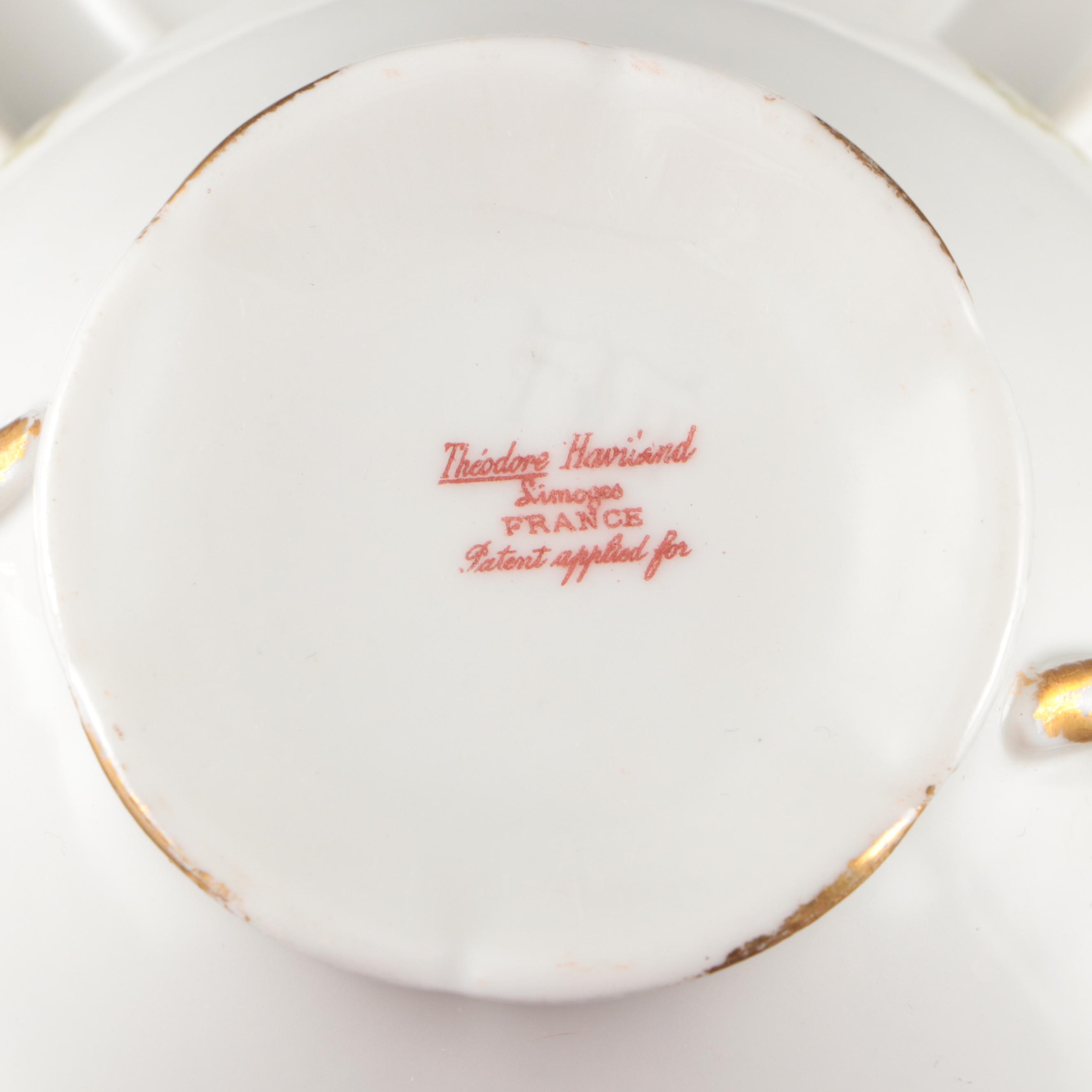 Theodore Haviland Bouillon Soups with Thun Klösterle Quatrefoil and Other Cups