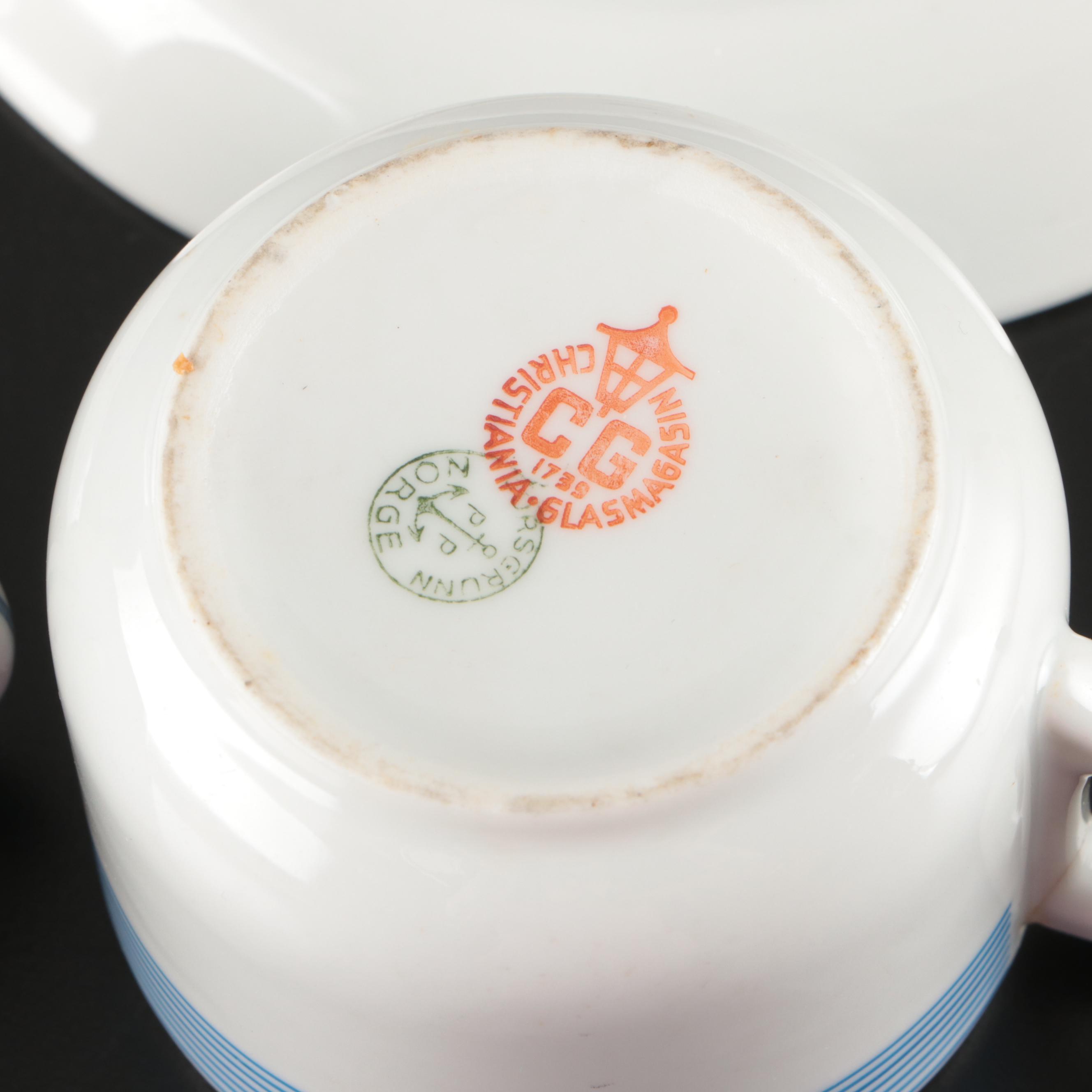 Theodore Haviland Bouillon Soups with Thun Klösterle Quatrefoil and Other Cups