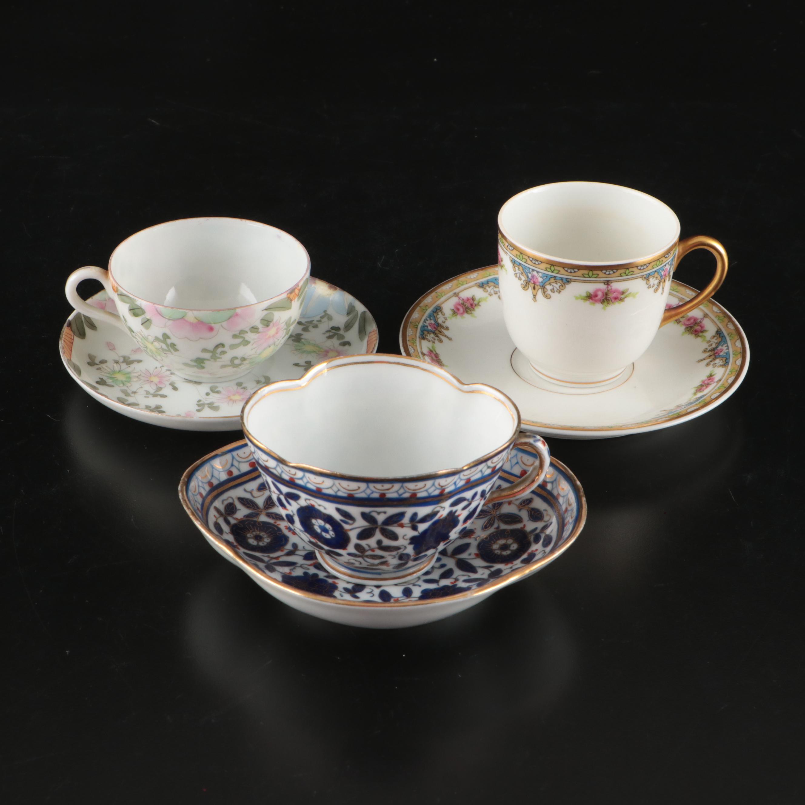 Theodore Haviland Bouillon Soups with Thun Klösterle Quatrefoil and Other Cups