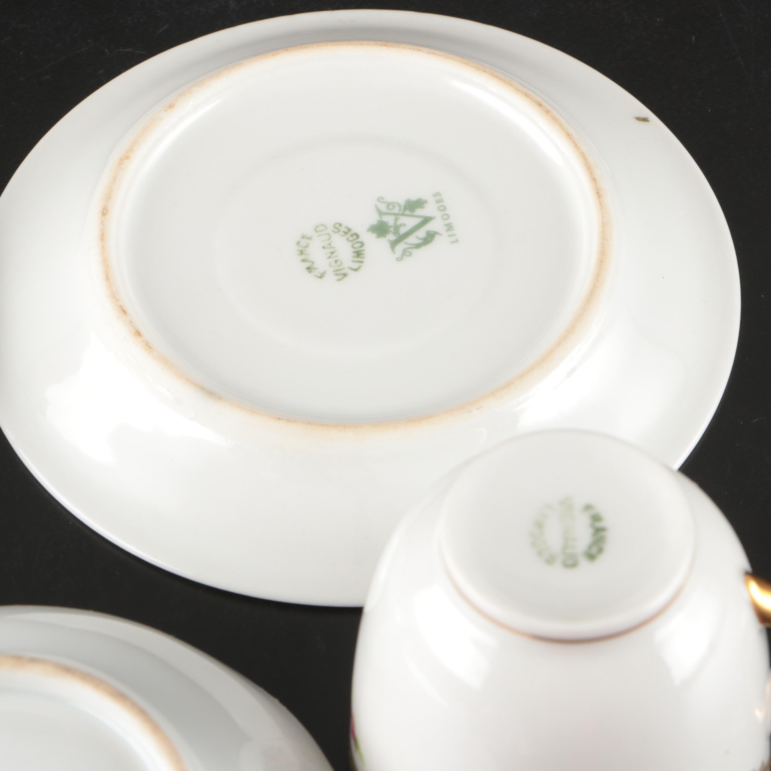 Theodore Haviland Bouillon Soups with Thun Klösterle Quatrefoil and Other Cups