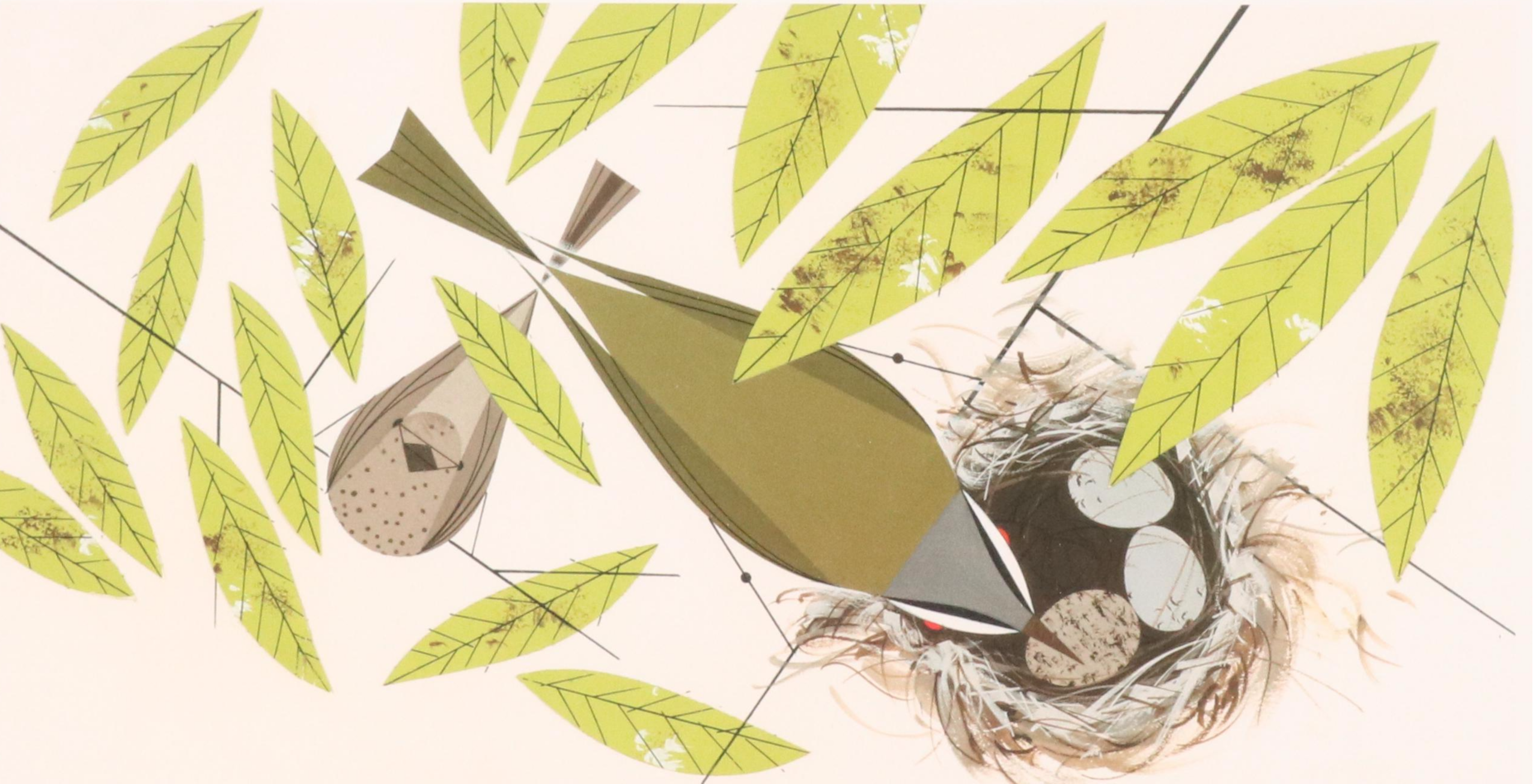 Charley Harper Offset Lithograph "Vigilant Vireos"