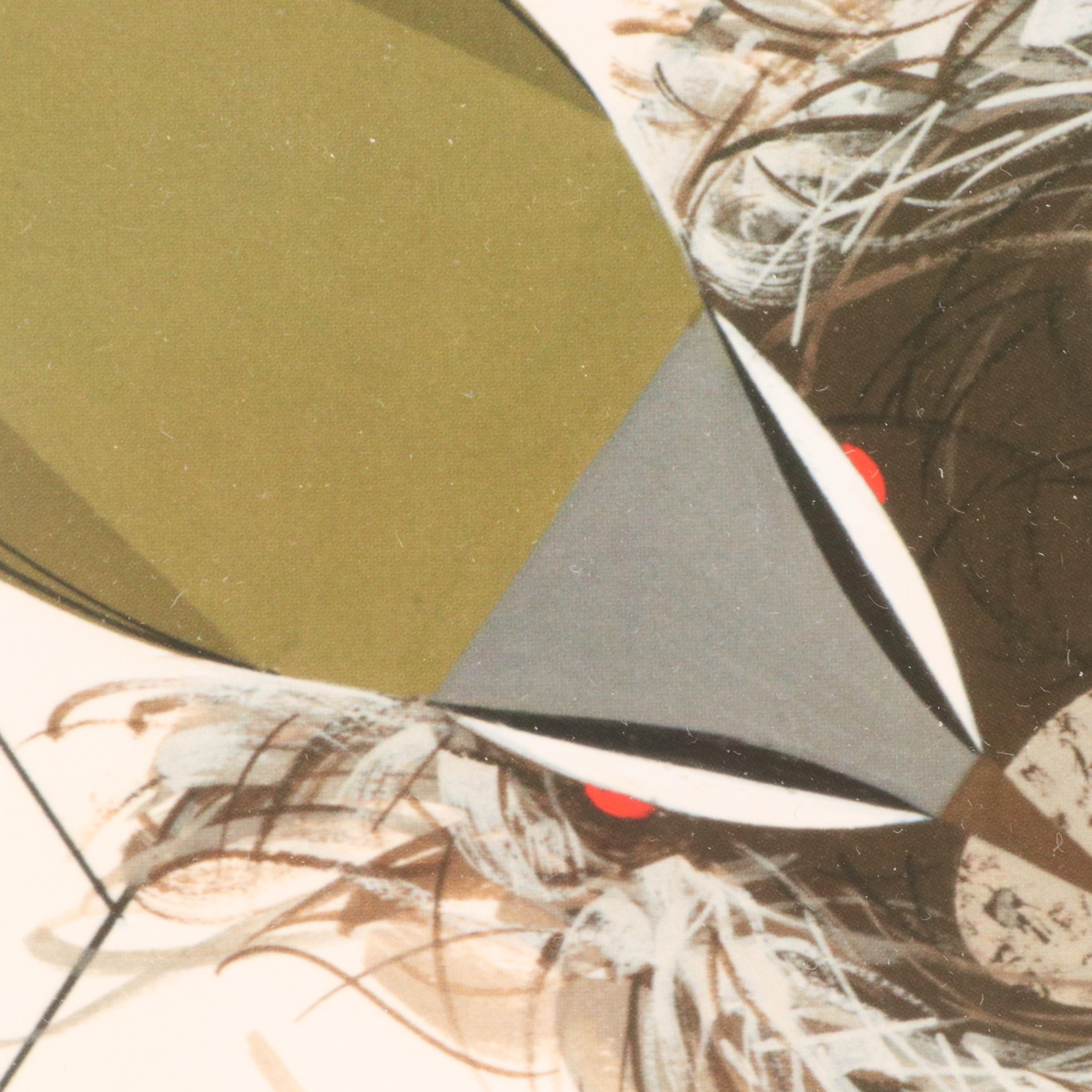 Charley Harper Offset Lithograph "Vigilant Vireos"