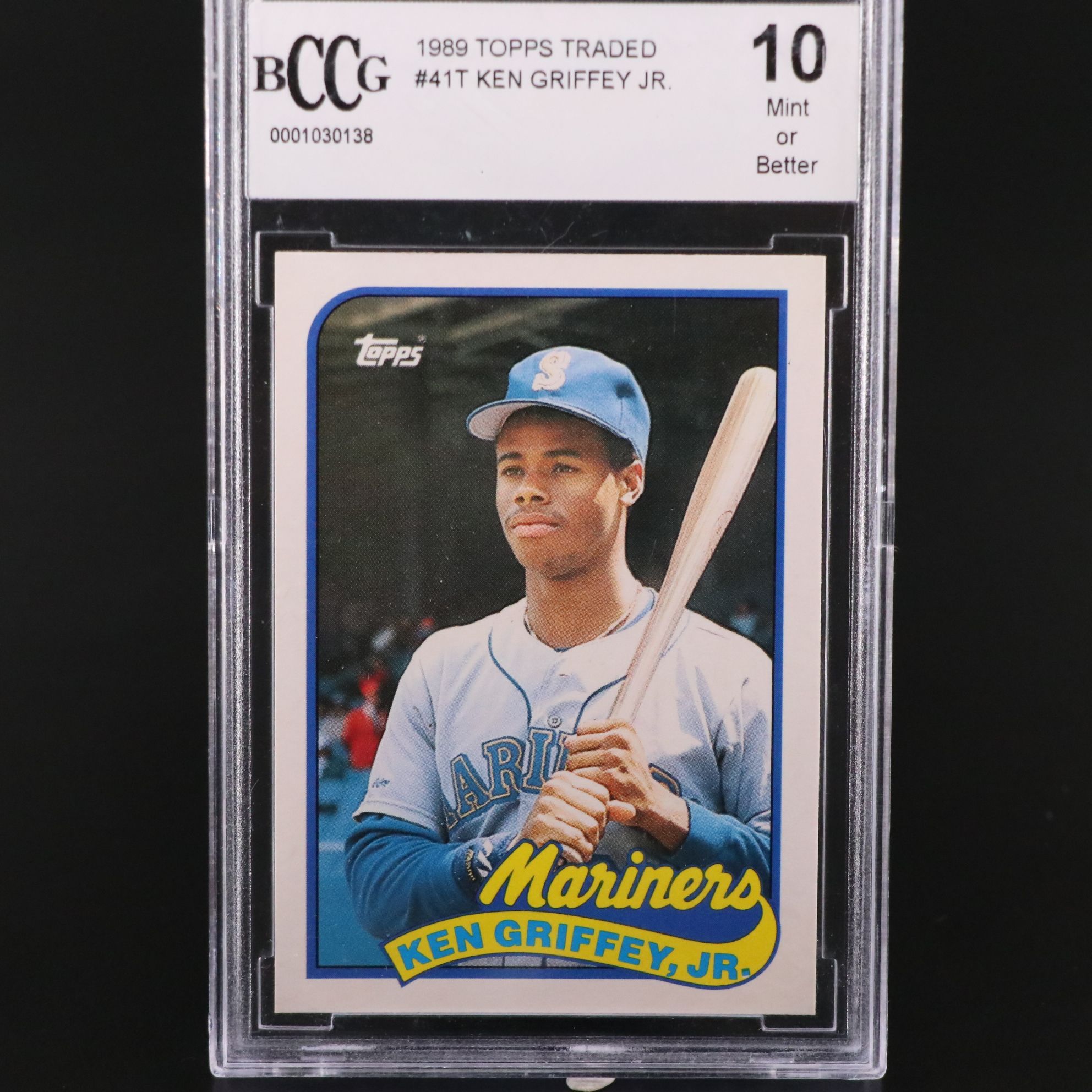 1989 Topps Traded Ken Griffey Jr. Seattle Mariners Rookie Card Graded BCCG 10