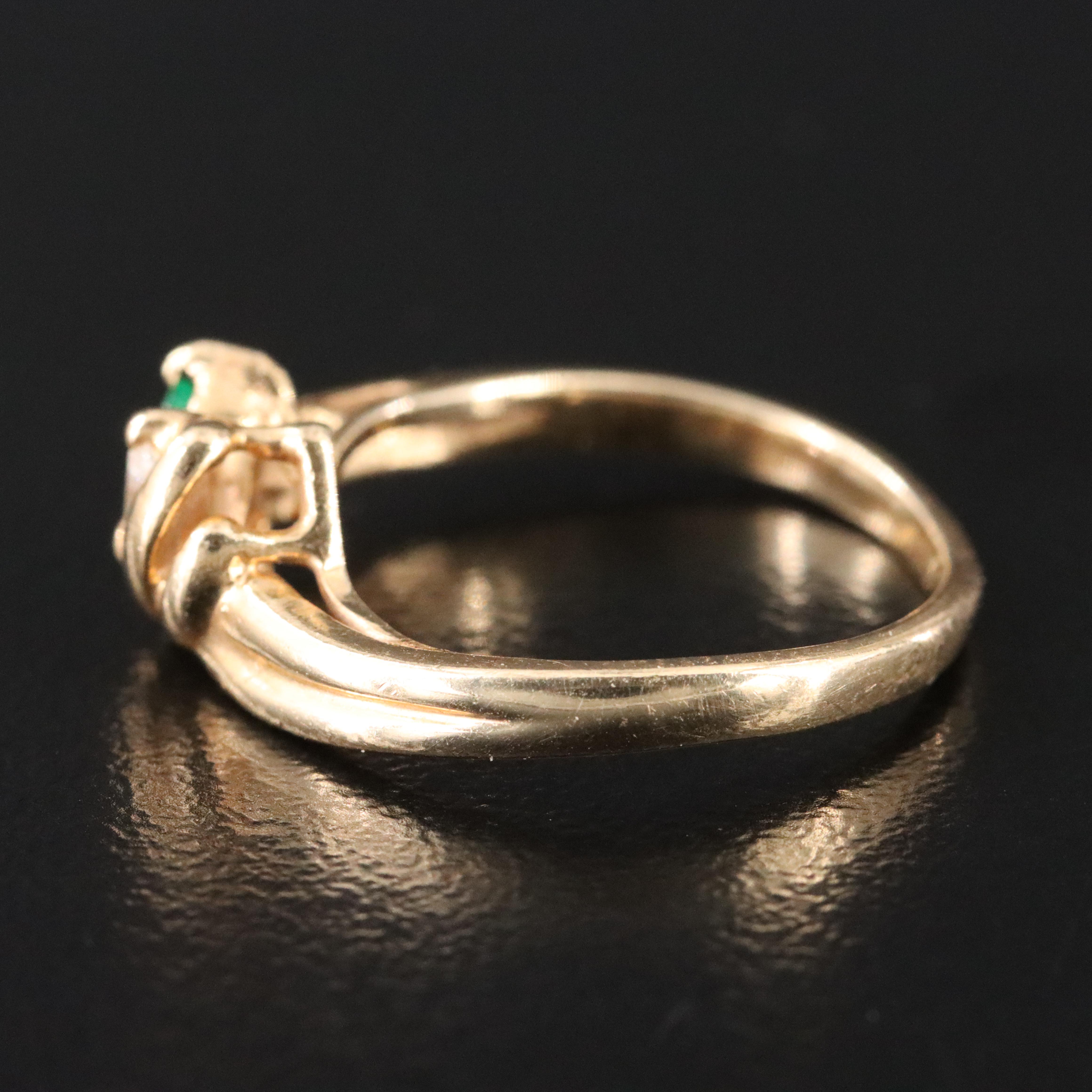 14K Emerald and Diamond Ring