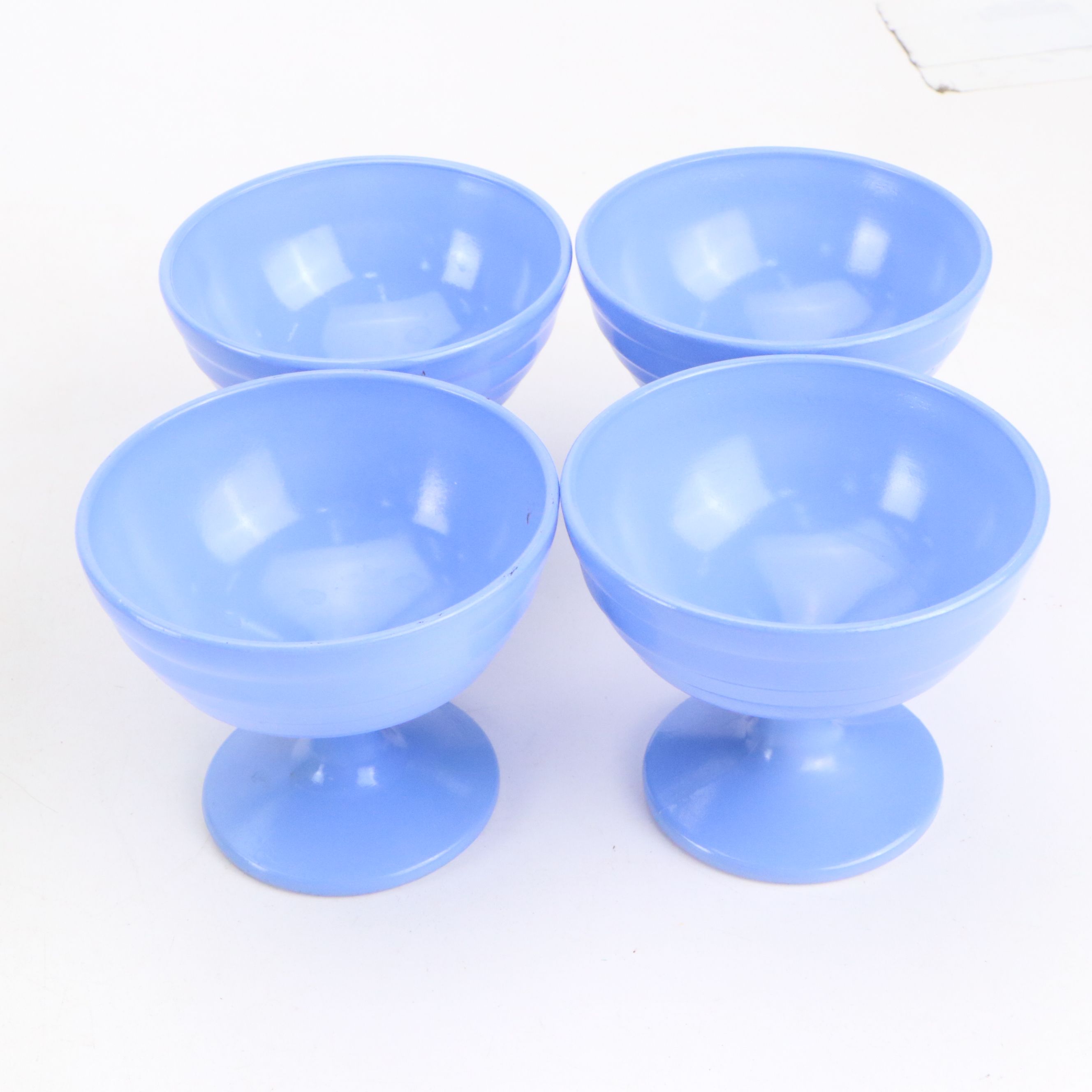 Hazel Atlas Platonite Glass Sherbet Glasses with Serving Pieces, Mid-20th C.