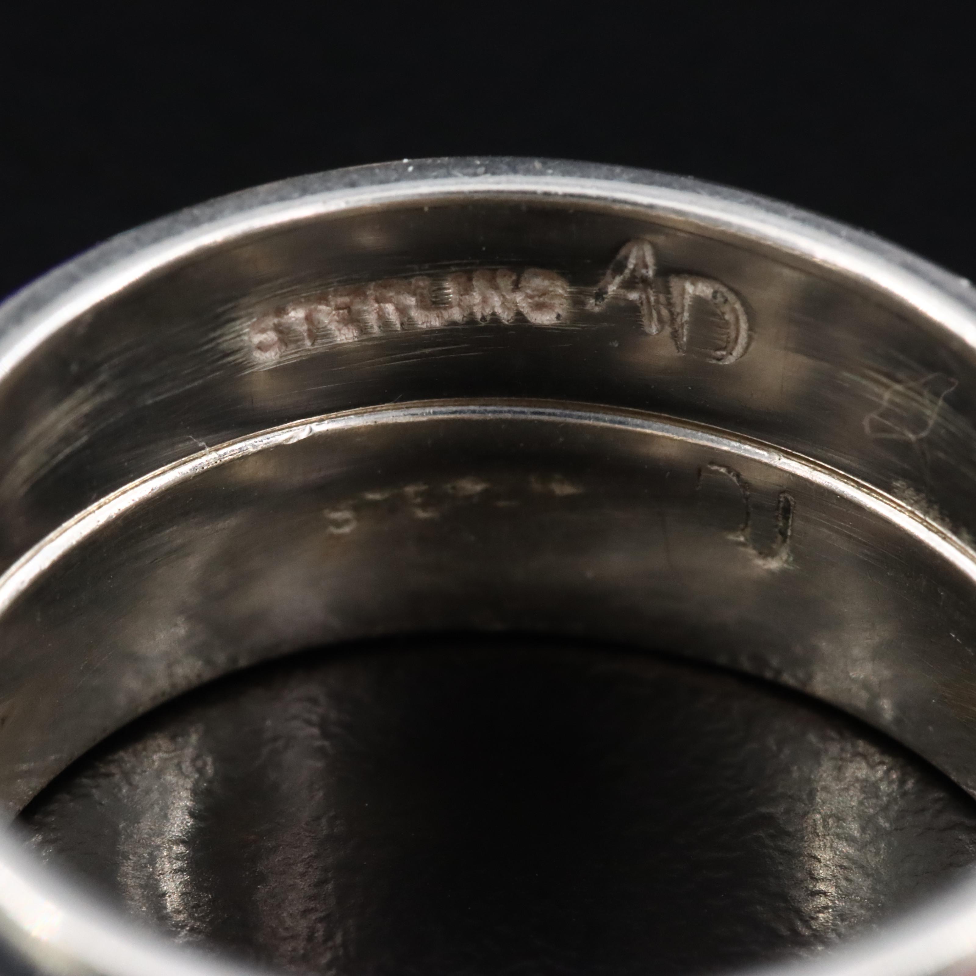 Southwestern Sterling Feather Wrap Ring and Inlay Bands