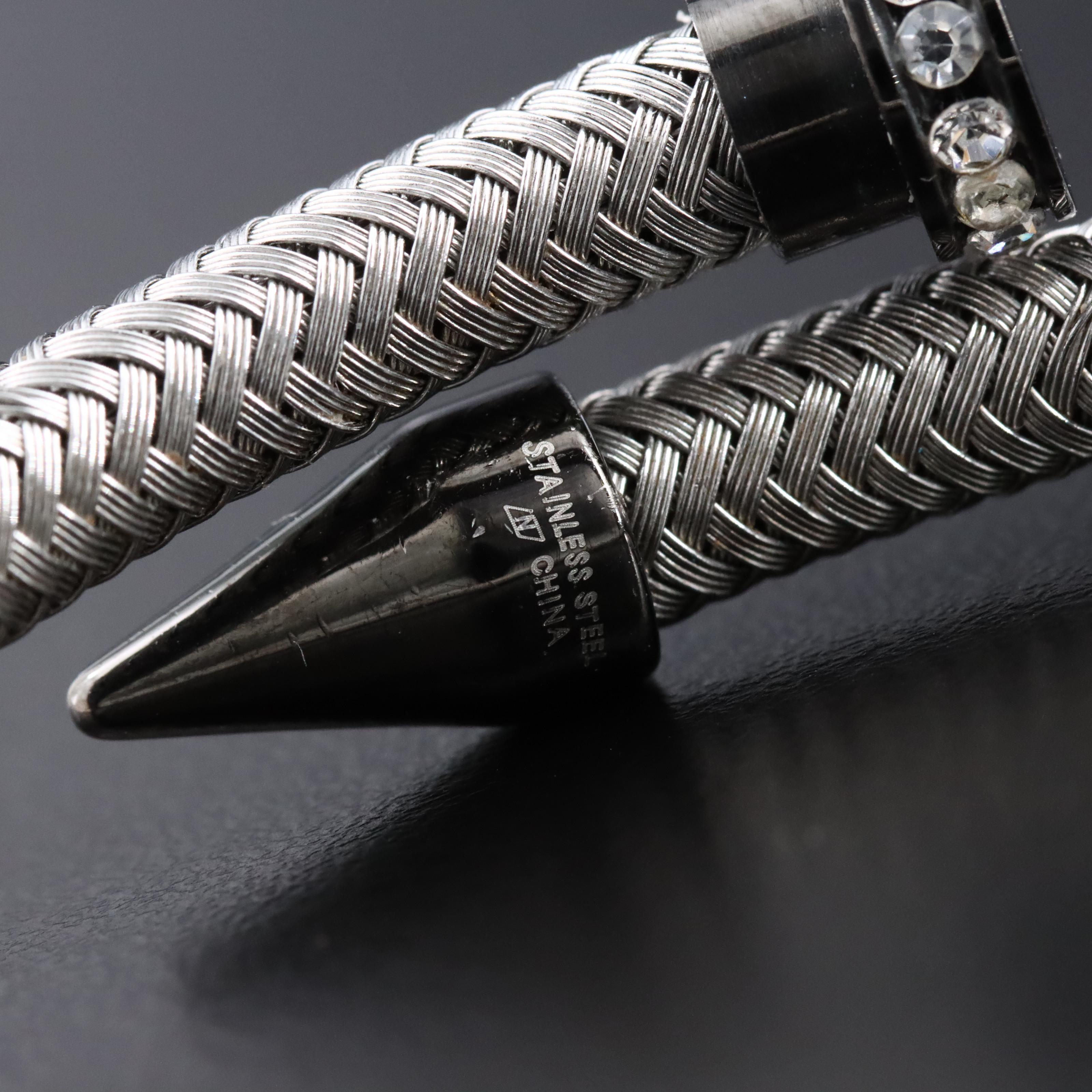 Black Onyx, Quartzite and Rhinestones Featured in Bracelet Collection