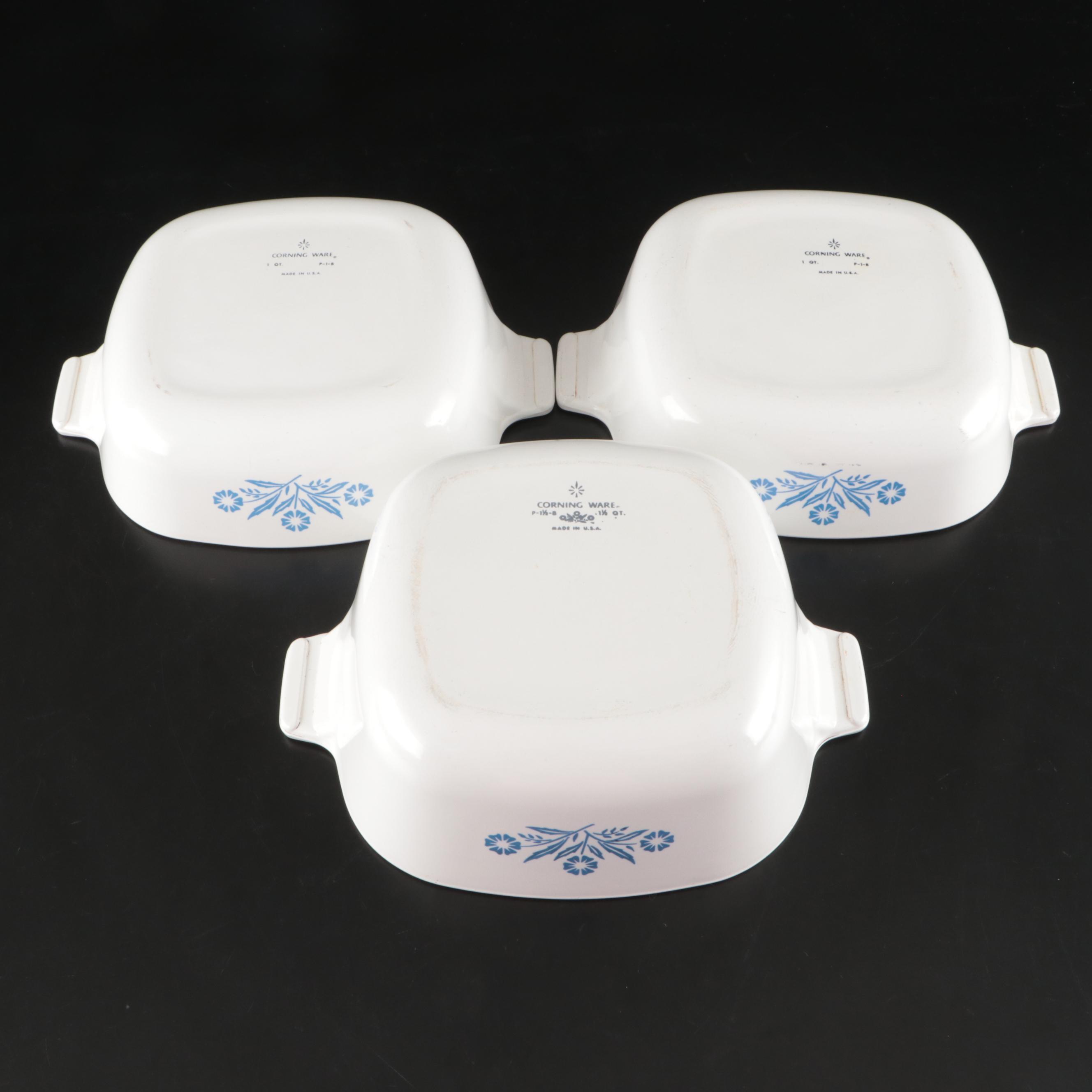 Corning Ware "Cornflower Blue" Bakeware and Pyrex "Crazy Daisy" Mixing Bowls