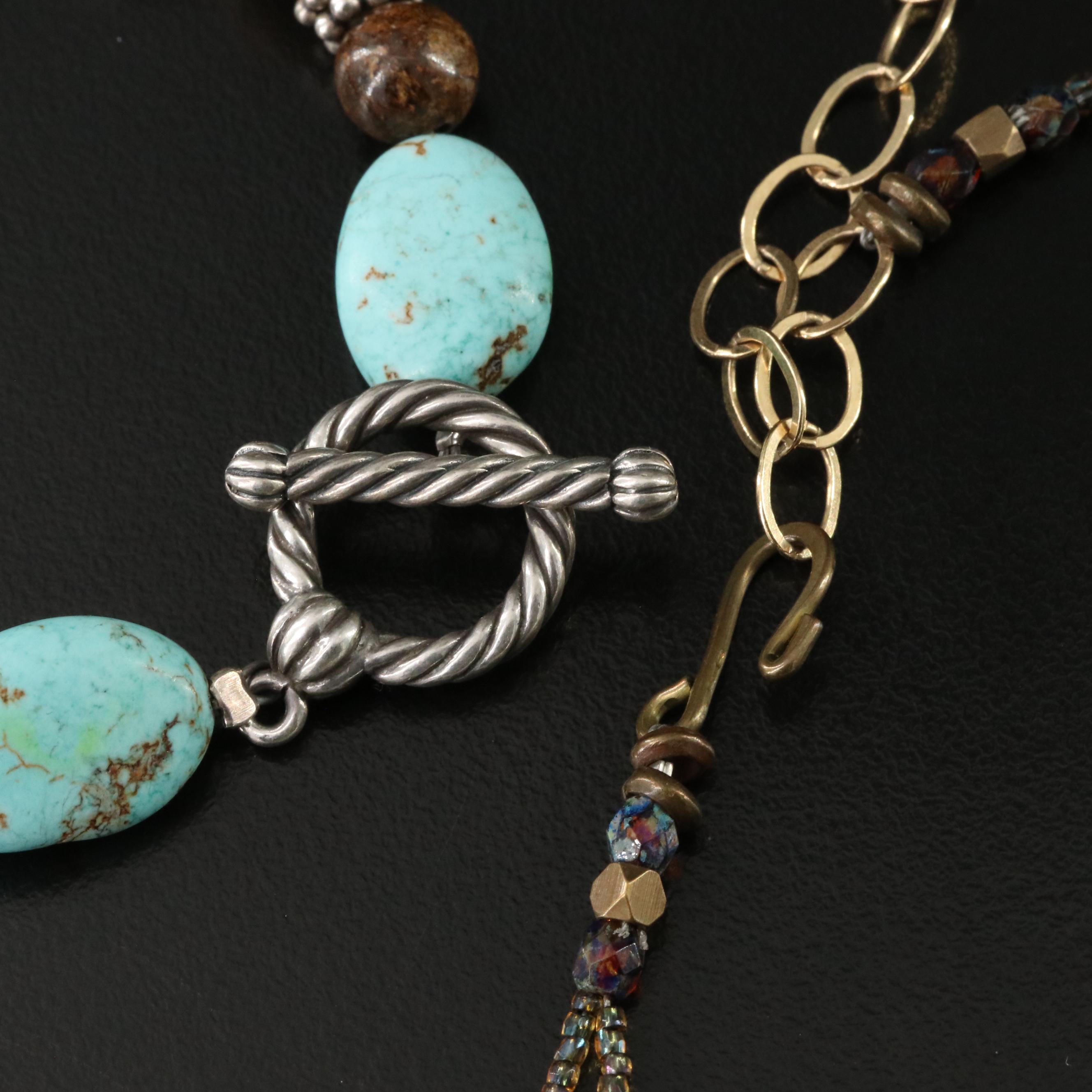 Sterling, Pearls and Turquoise Featured in Necklaces and Bracelet Selection