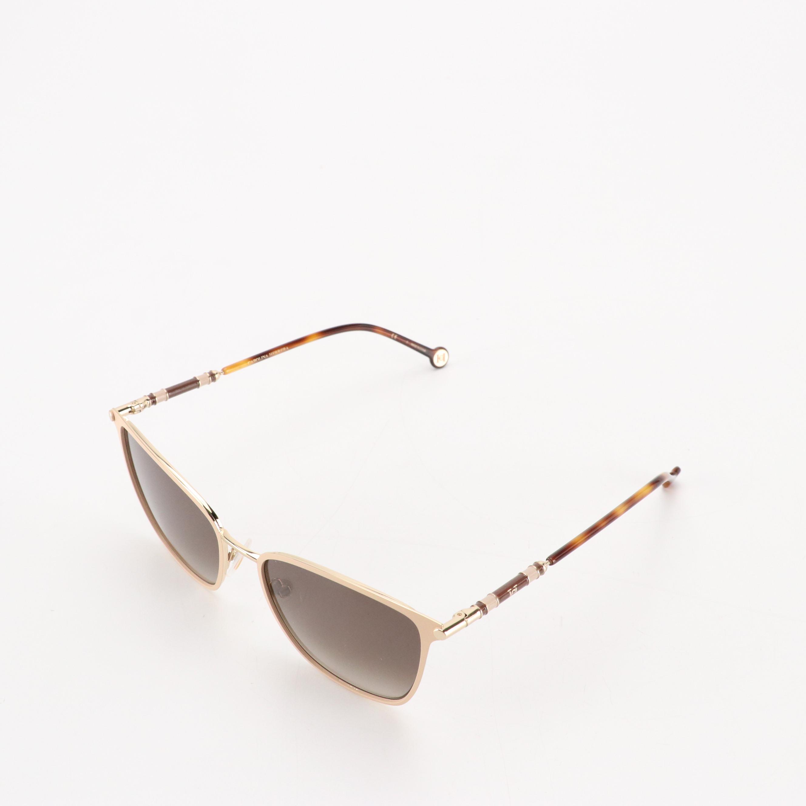 Carolina Herrera CH0030/S Rectangular Modified Cat-Eye Sunglasses with Case