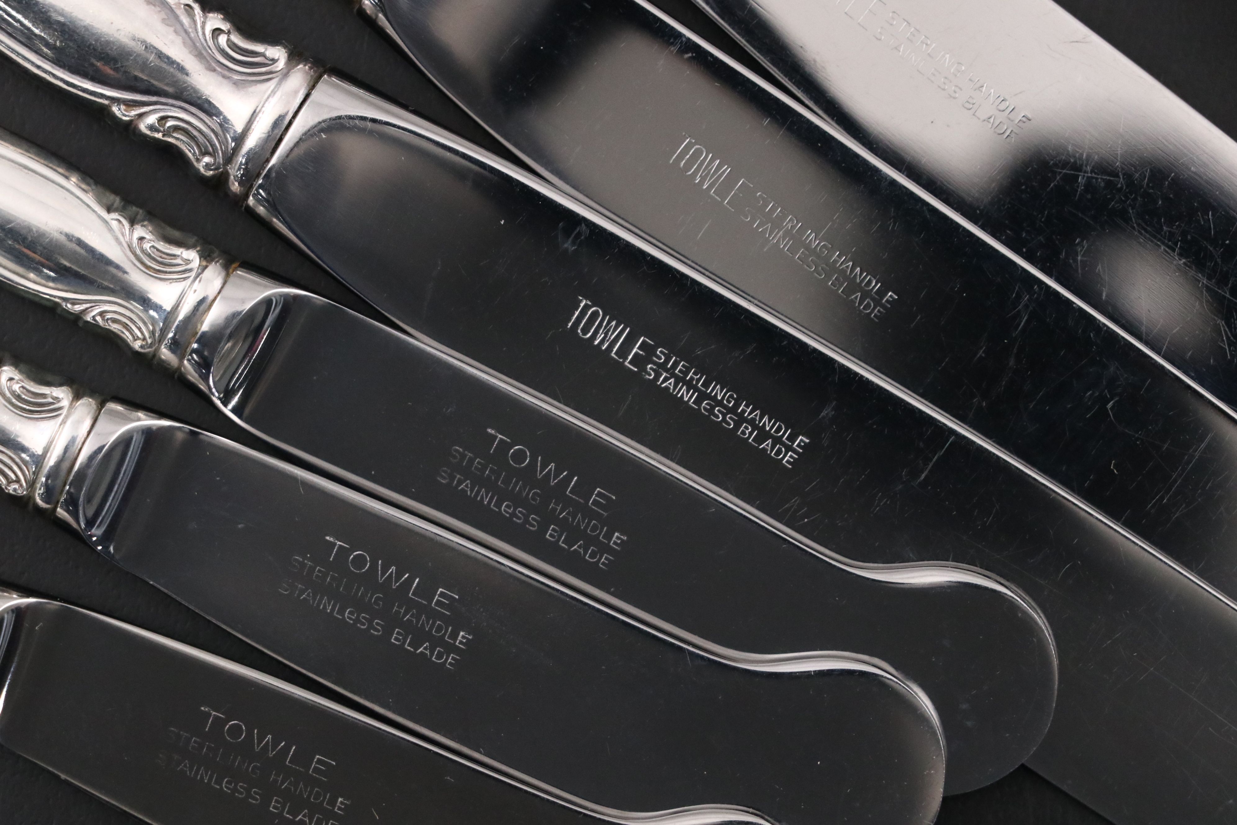 Towle "French Provincial" Sterling Handled Knives and Butter Spreaders