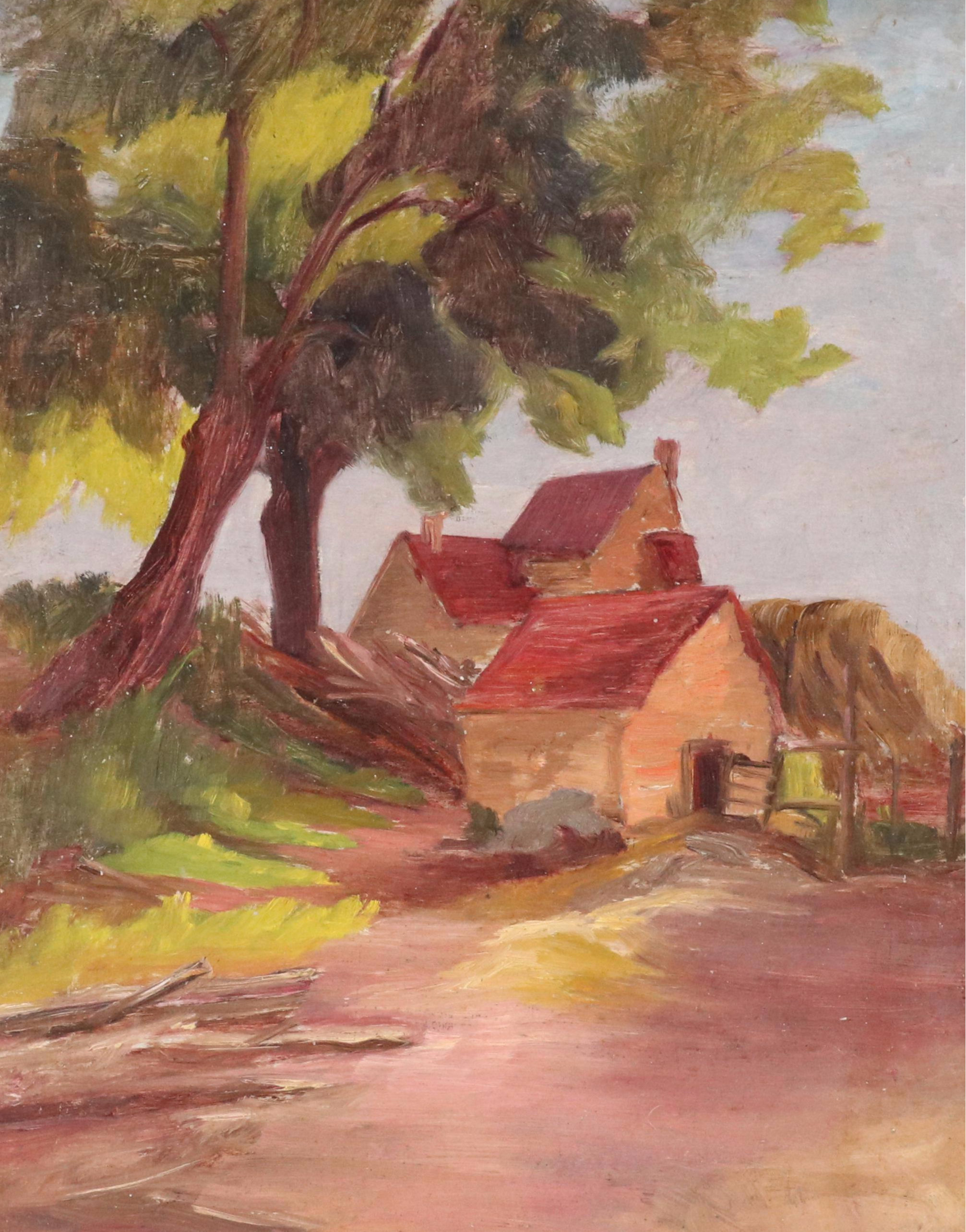 Jeanne Reimbolte Plein Air Landscape Oil Painting, Early 20th Century